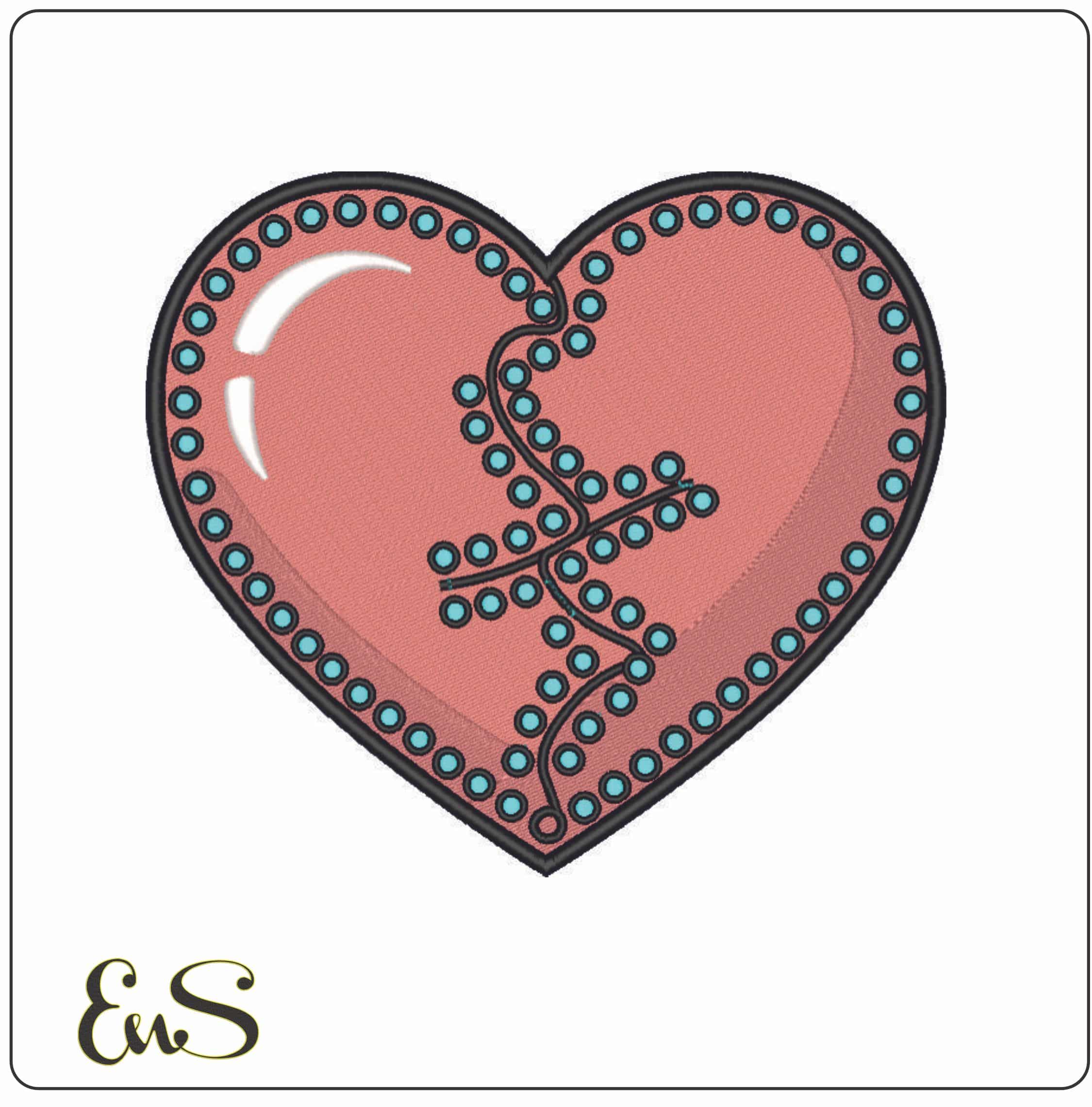 Broken Heart Repaired-Elegant embroidery design file - instant download