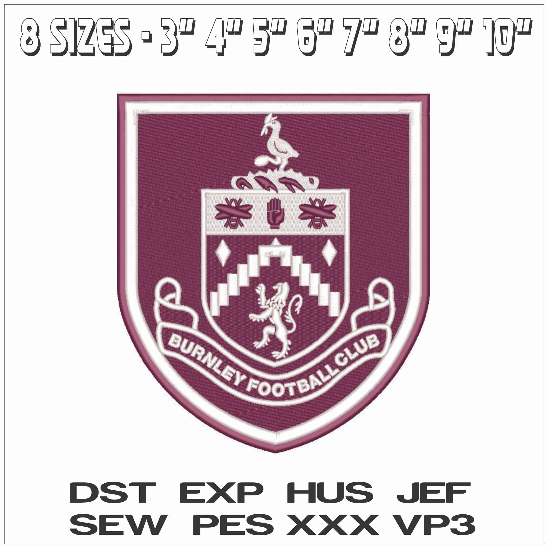 Burnley FC-Elegant embroidery design file - instant download — view 2