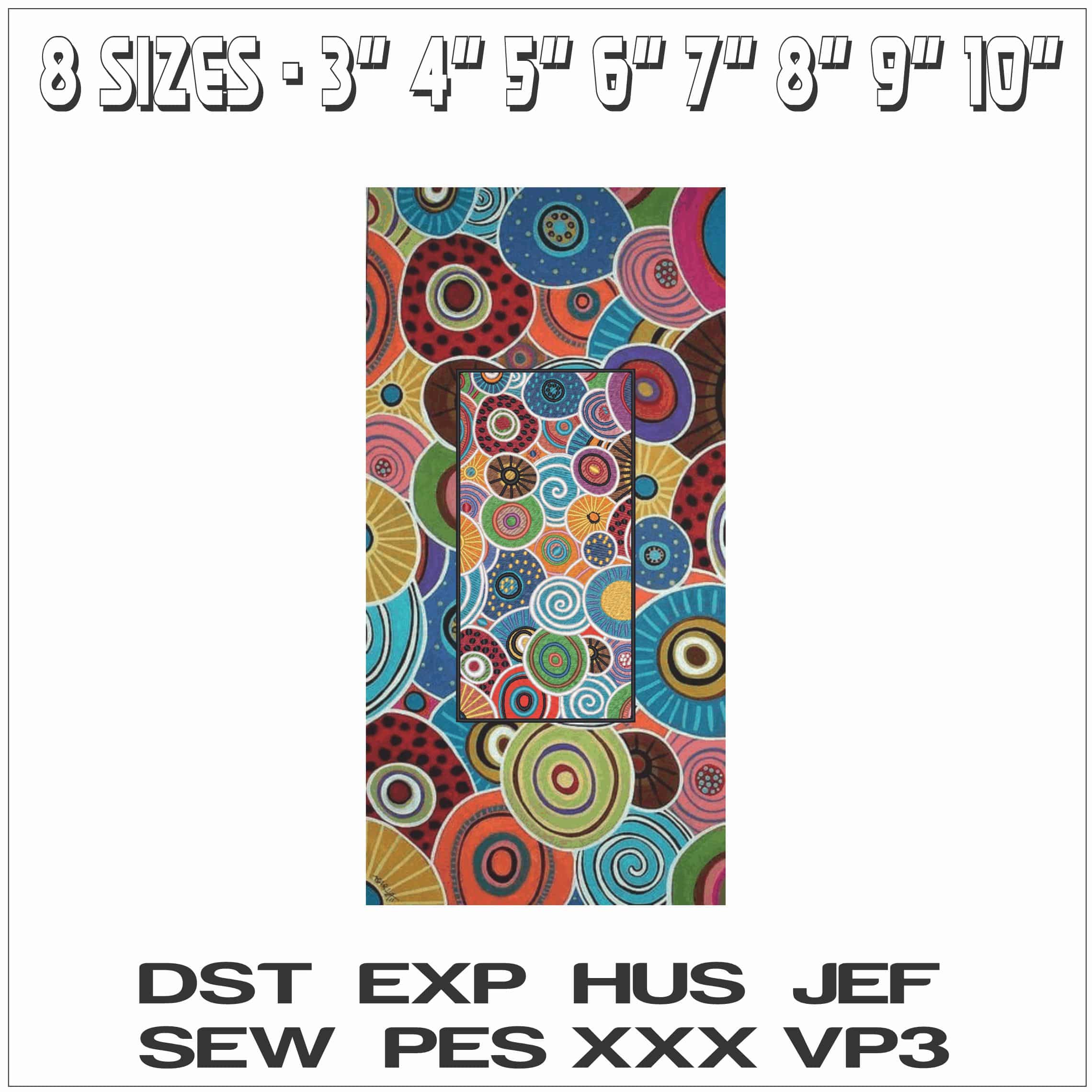Circle stylish patterns-Elegant embroidery design file - instant download — view 2
