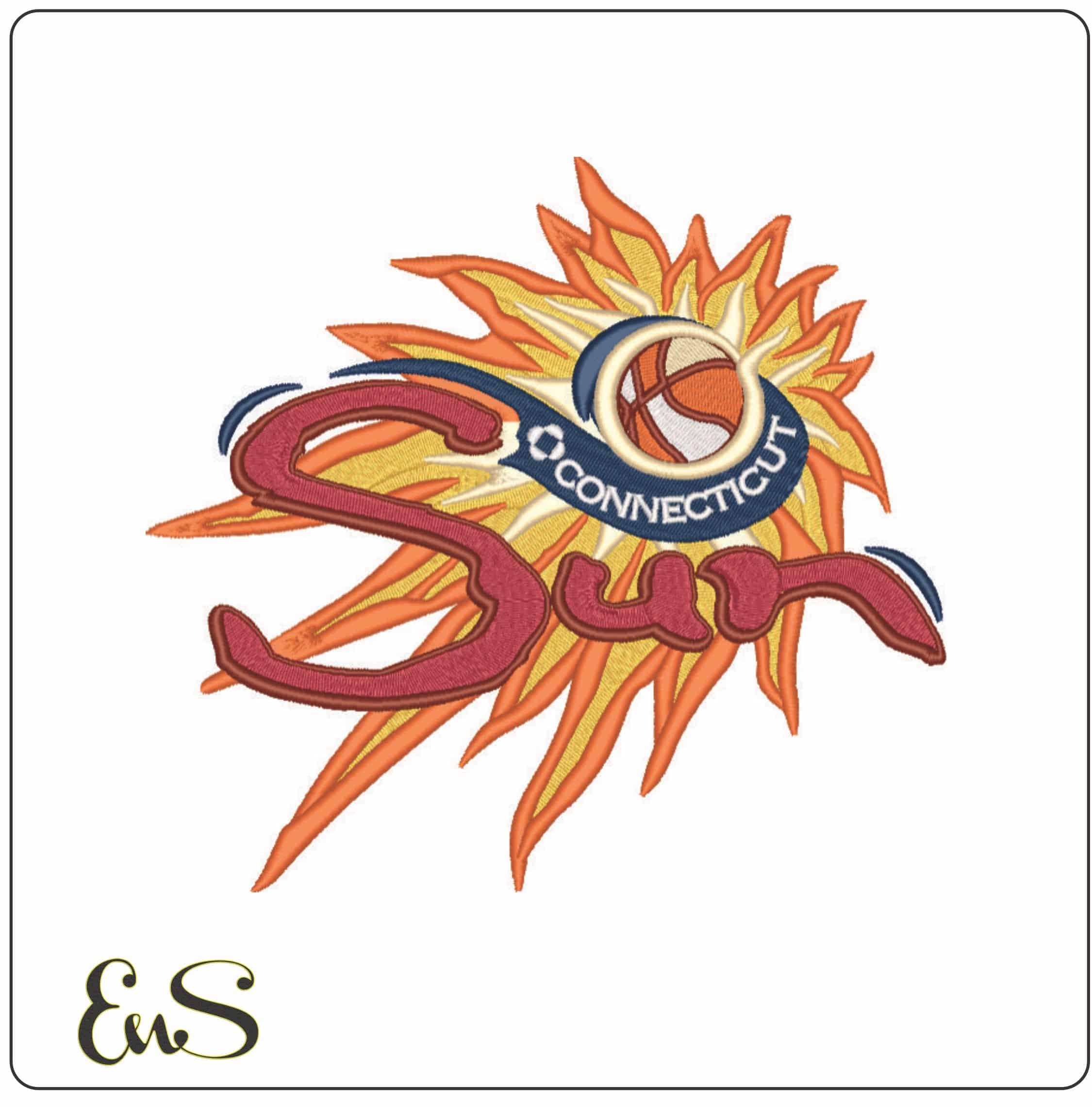 Connecticut Suns 2003 - 2021 -WNBA-Elegant embroidery design file - instant download
