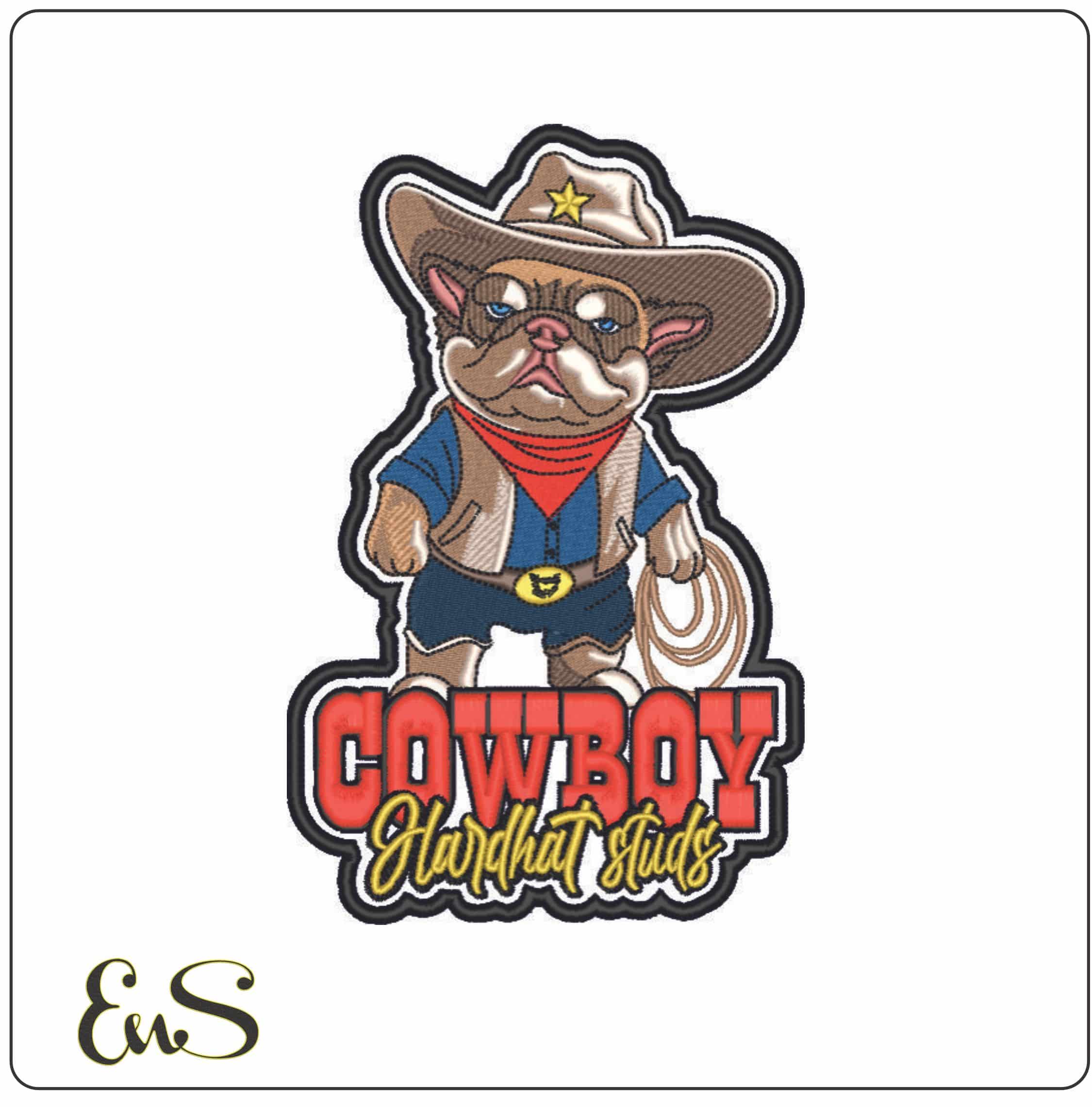 Cowboy Dog-Elegant embroidery design file - instant download