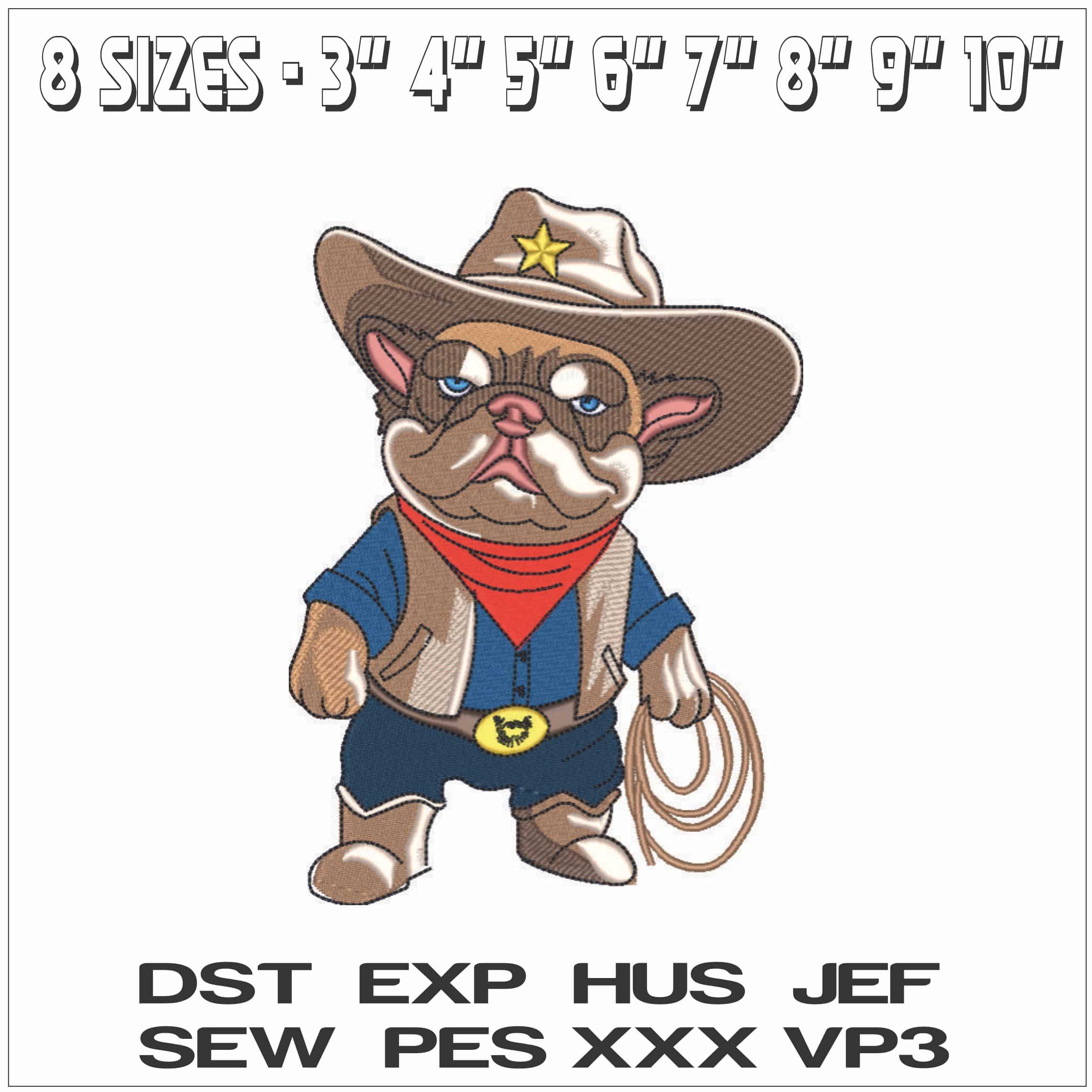 Cowboy Dog with Lasso-Elegant embroidery design file - instant download — view 2
