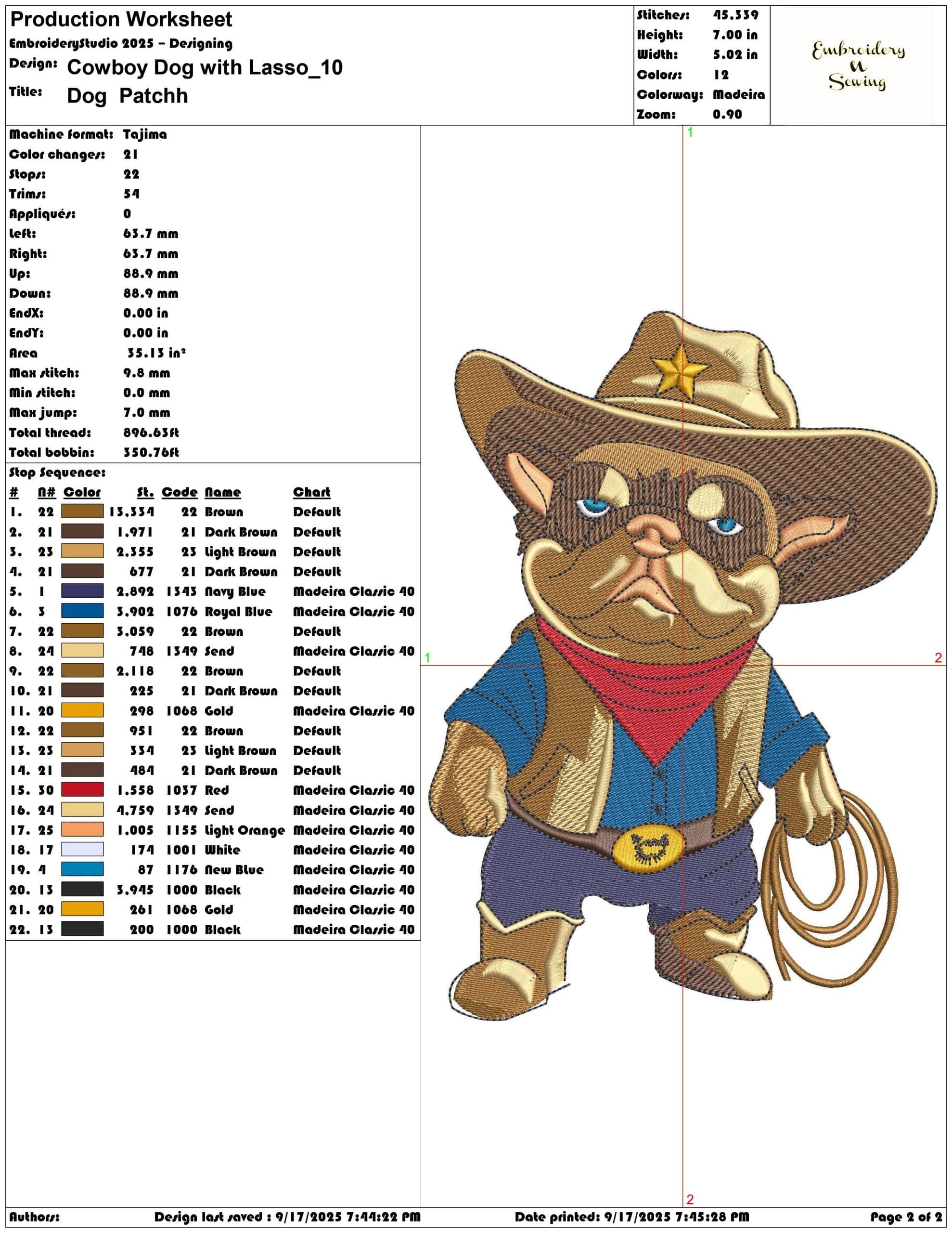 Cowboy Dog with Lasso-Elegant embroidery design file - instant download — view 3