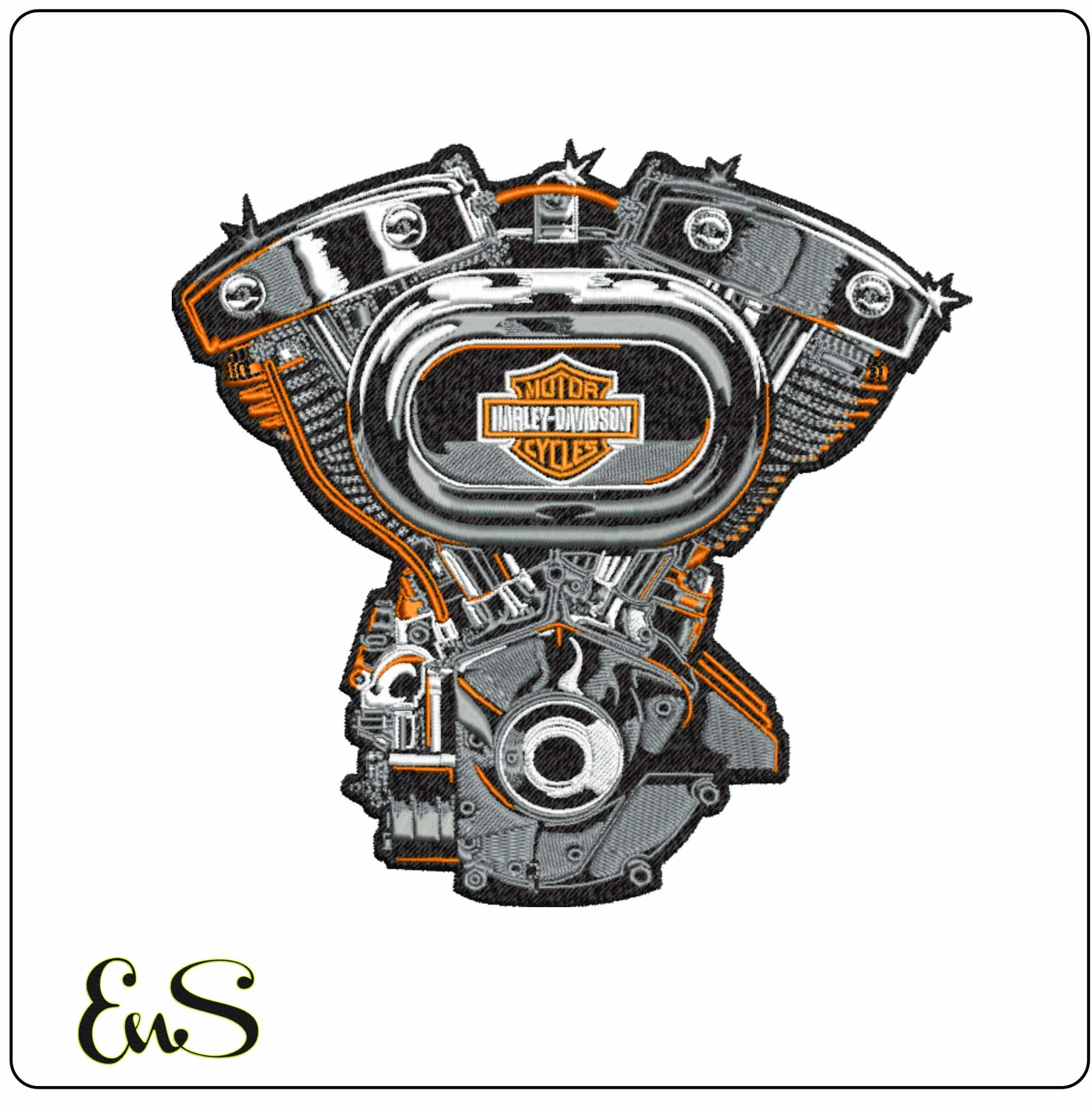 16 Harley Davidson Bulk Designs - Elegant embroidery design file - instant download — view 3