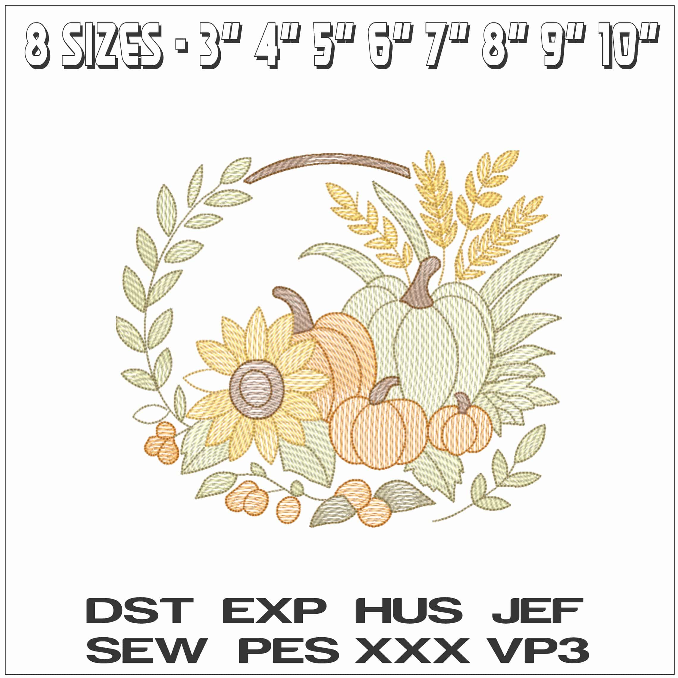 Autumn Scene - Elegant embroidery design file - instant download — view 2
