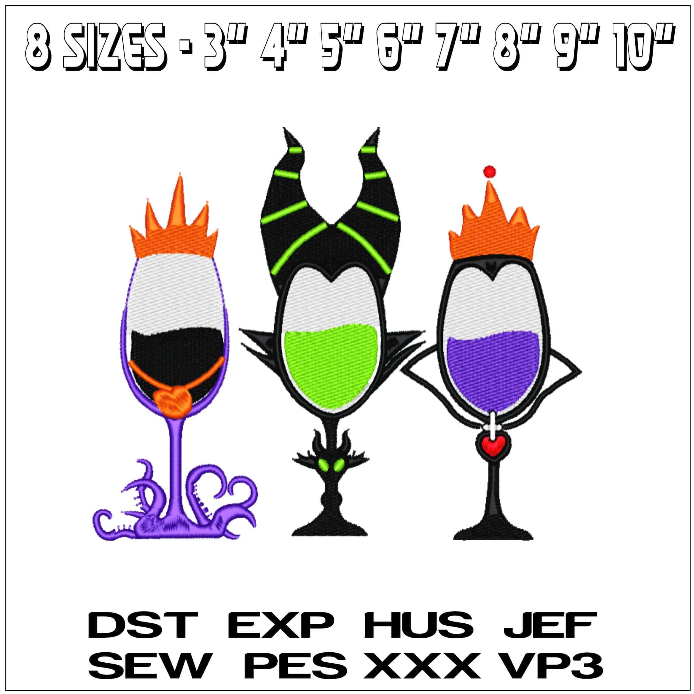 Cheers Witches - Elegant embroidery design file - instant download — view 2