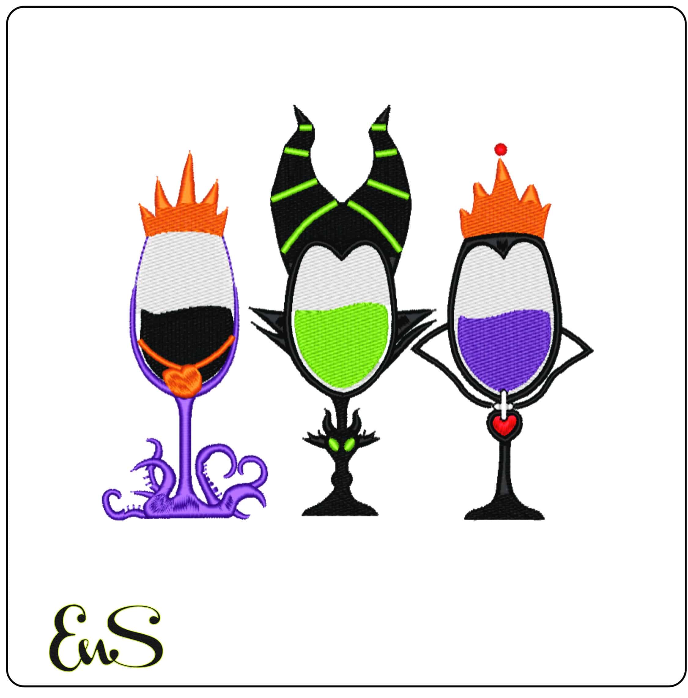 Cheers Witches - Elegant embroidery design file - instant download