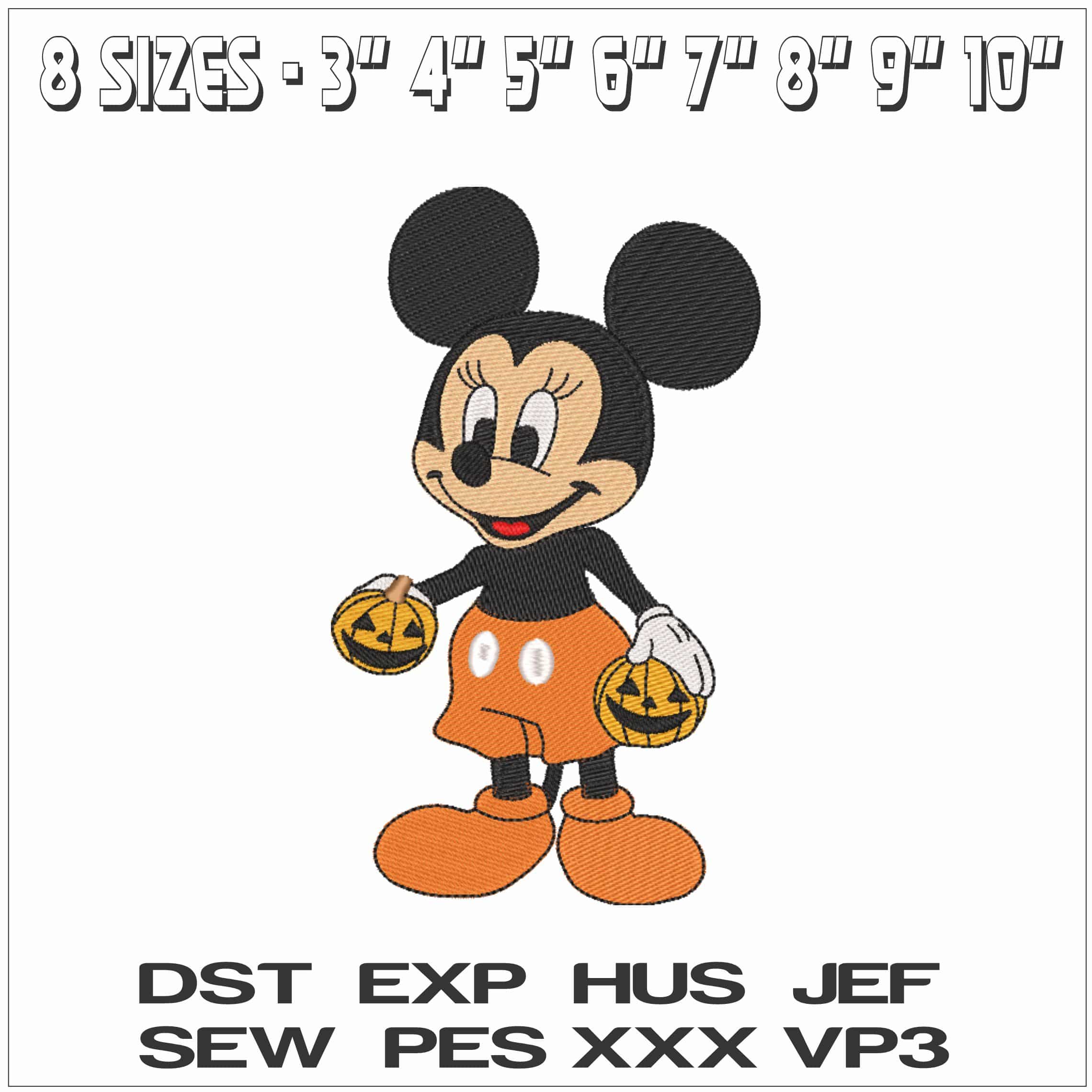 Halloween Mickey Mouse - Elegant embroidery design file - instant download — view 2