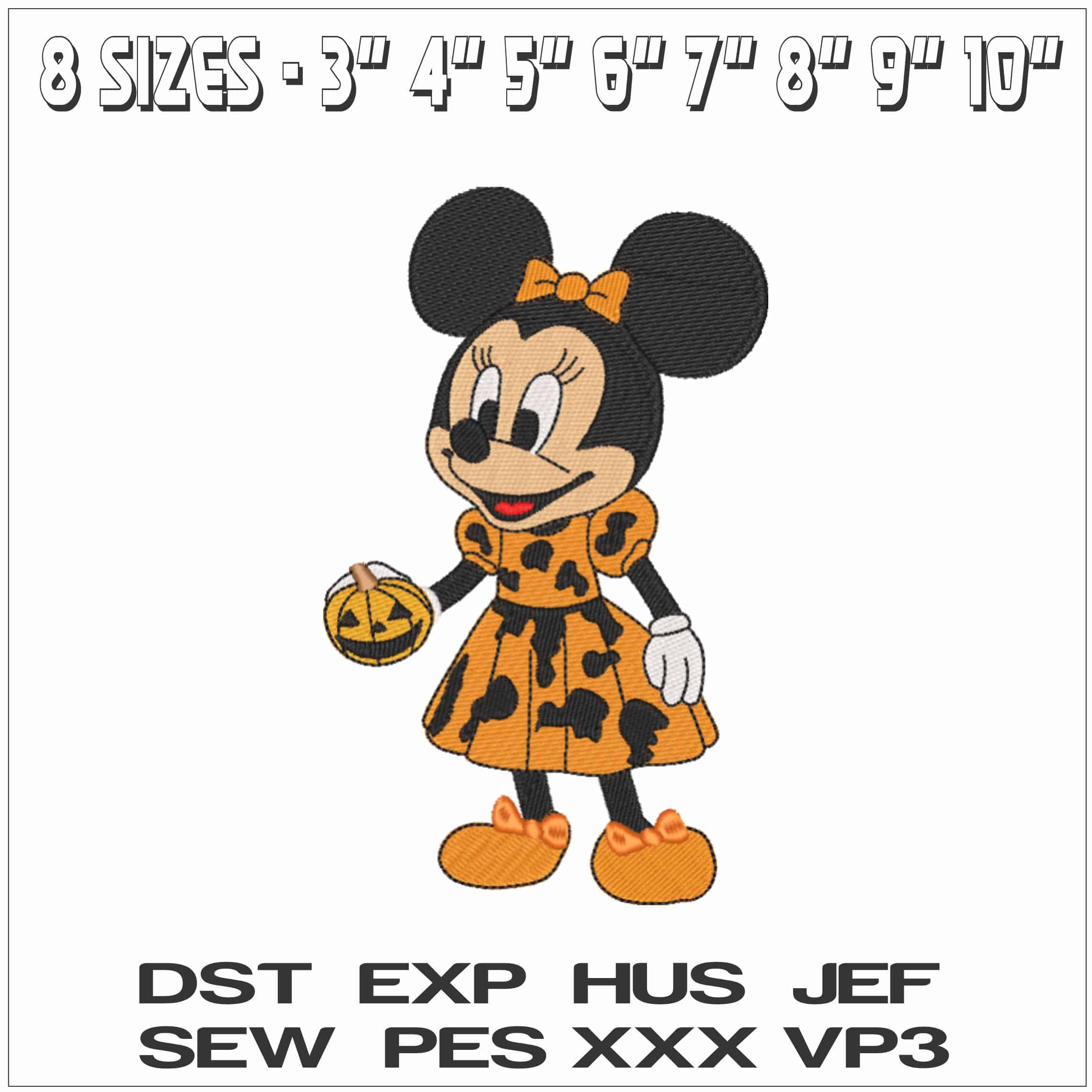 Halloween Minnie Mouse - Elegant embroidery design file - instant download — view 2