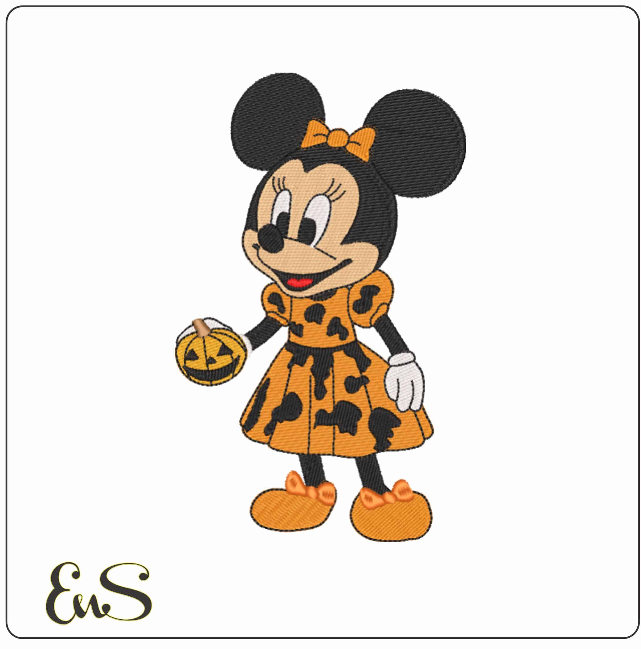 Halloween Minnie Mouse - Elegant embroidery design file - instant download
