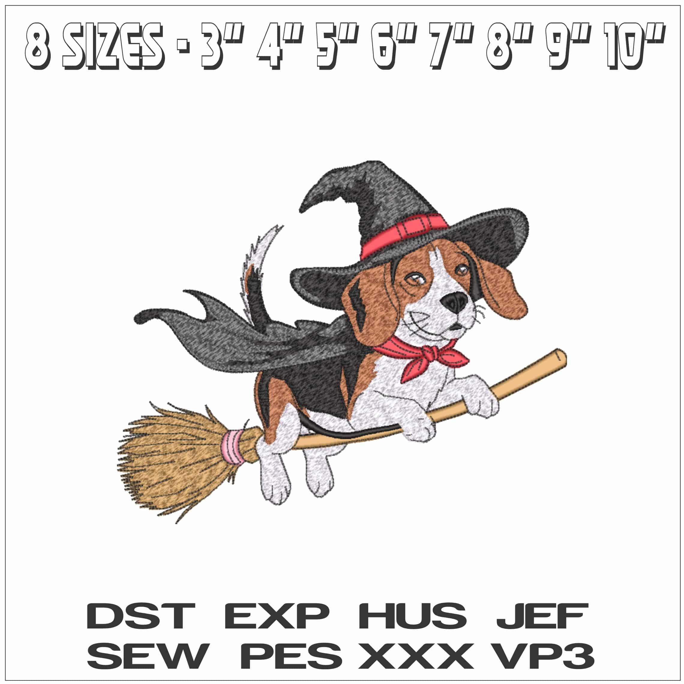 Halloween Withches Hound - Elegant embroidery design file - instant download — view 2