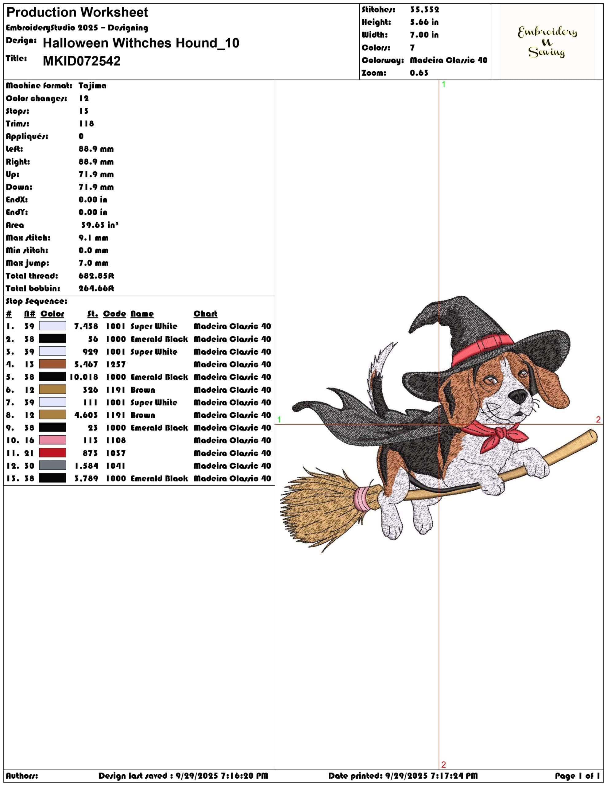 Halloween Withches Hound - Elegant embroidery design file - instant download — view 3