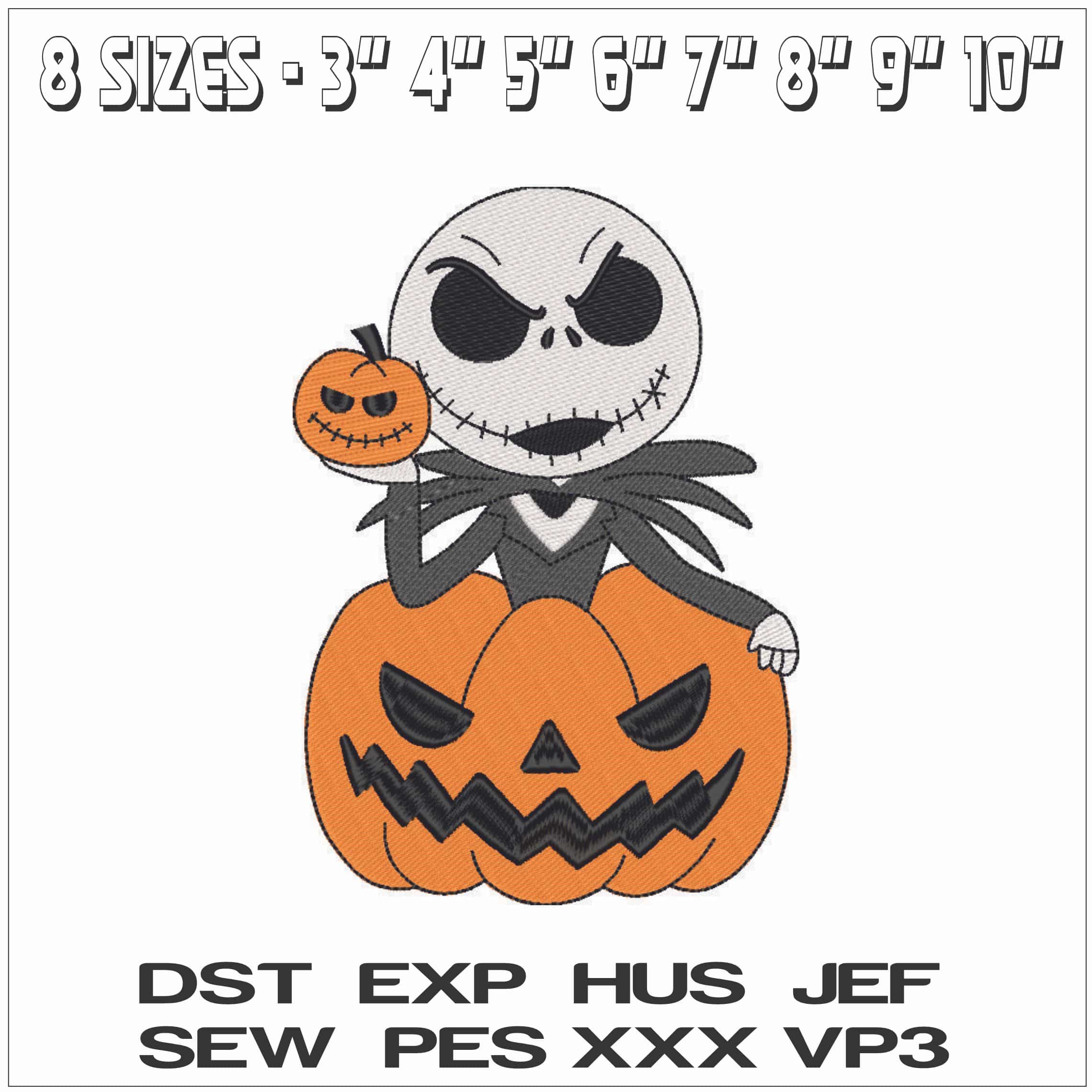 Nightmare before Xmas Pumpkin - Elegant embroidery design file - instant download — view 2