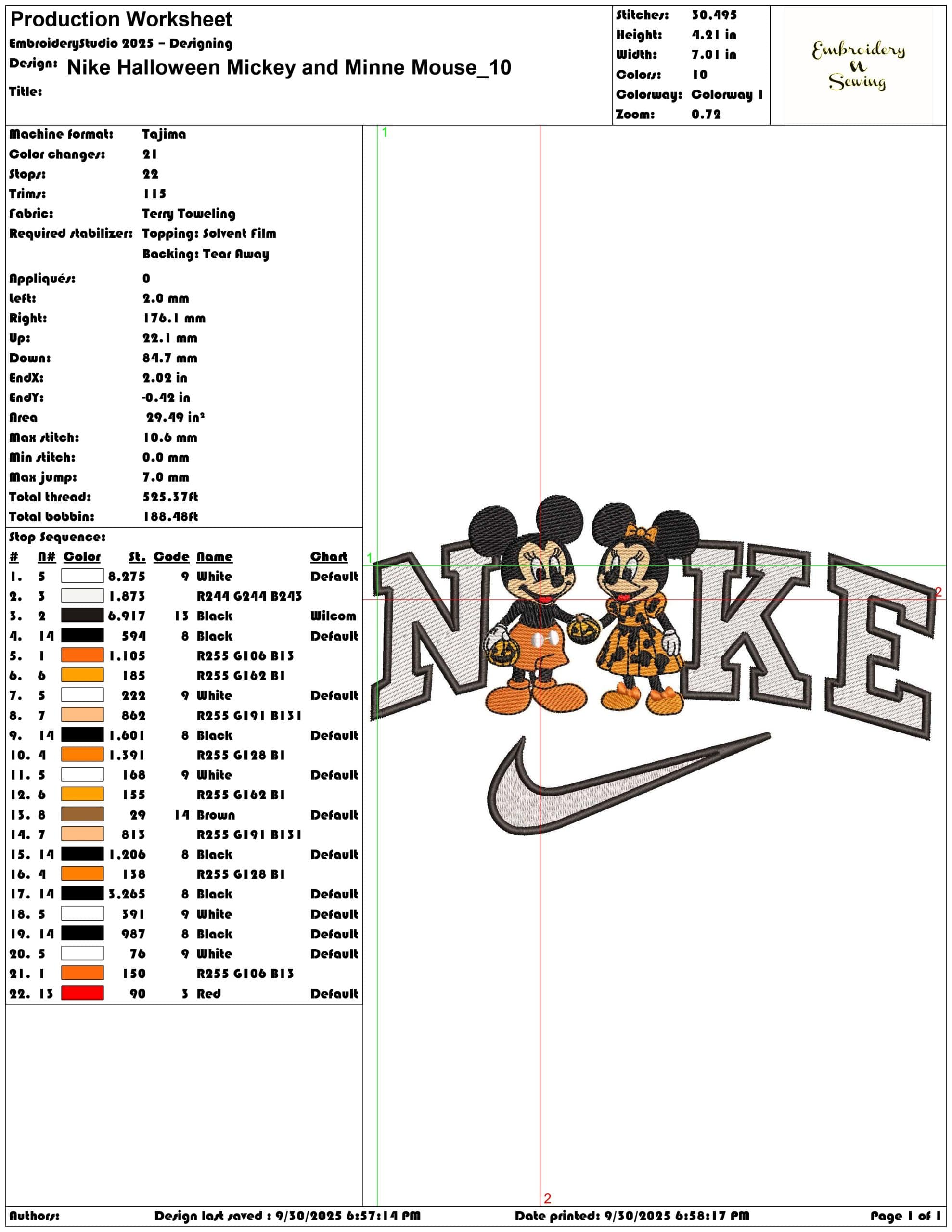 Nike Halloween Mickey and Minnie Mouse - Elegant embroidery design file - instant download — view 3