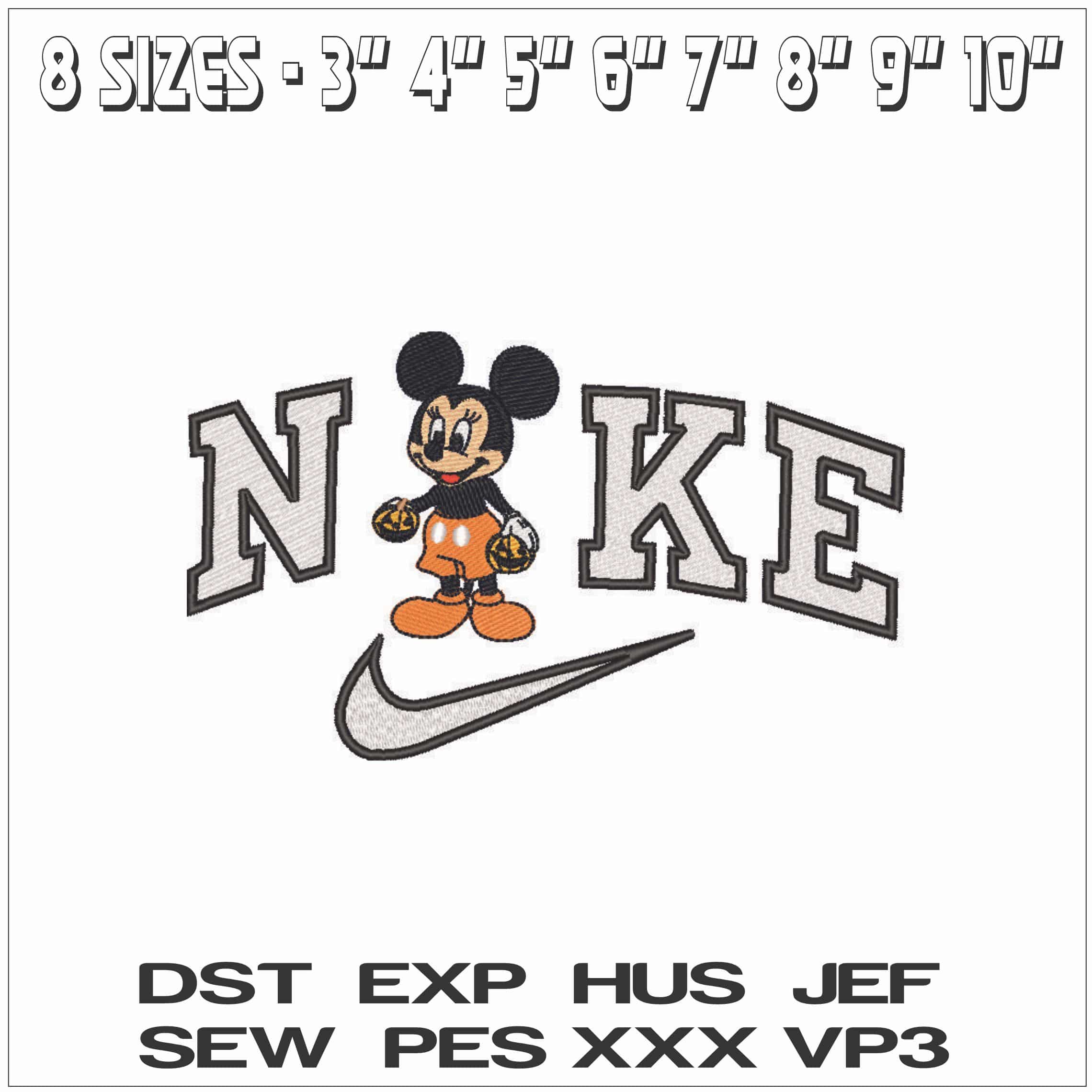 Nike Halloween Mickey Mouse - Elegant embroidery design file - instant download — view 2