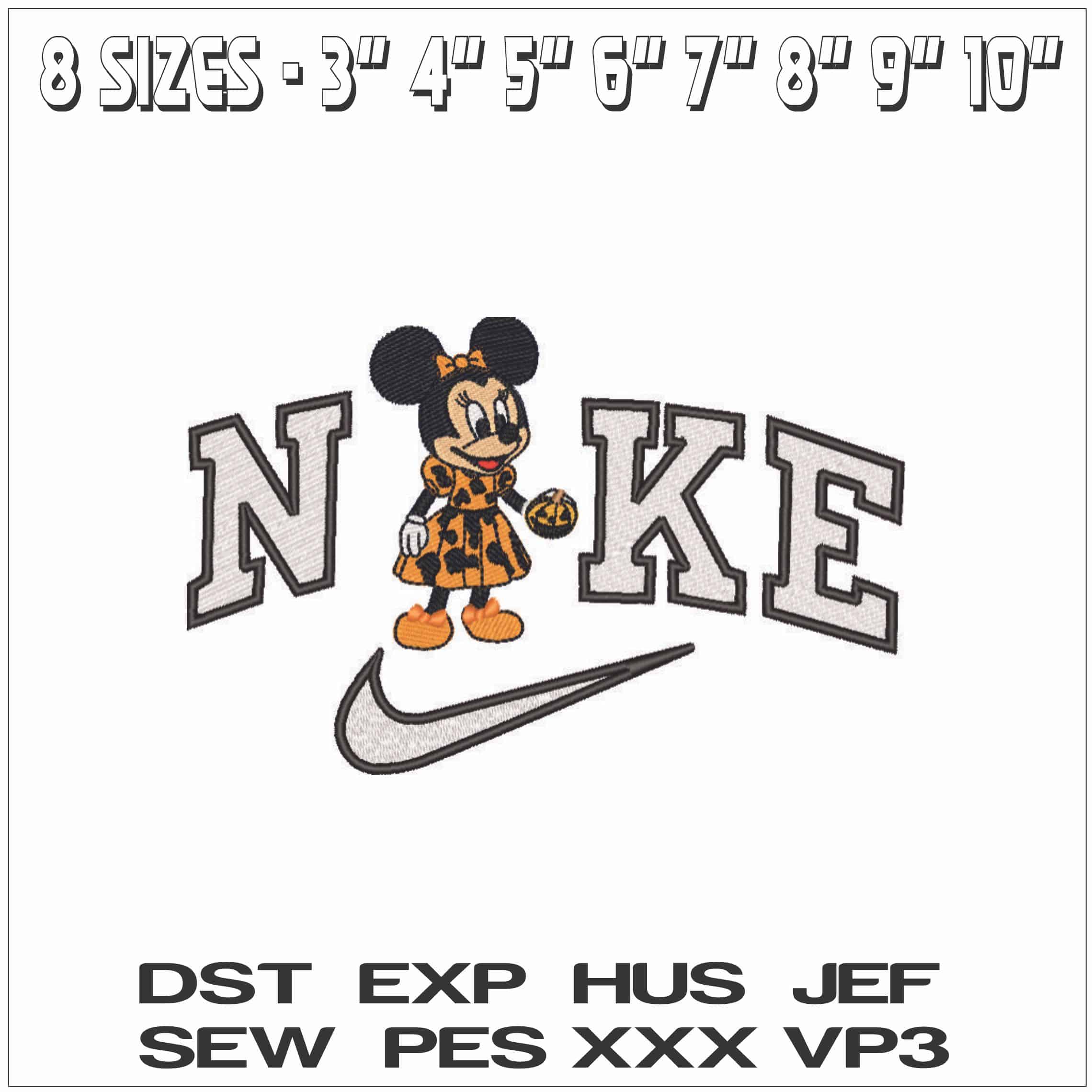 Nike Halloween Minnie Mouse - Elegant embroidery design file - instant download — view 2