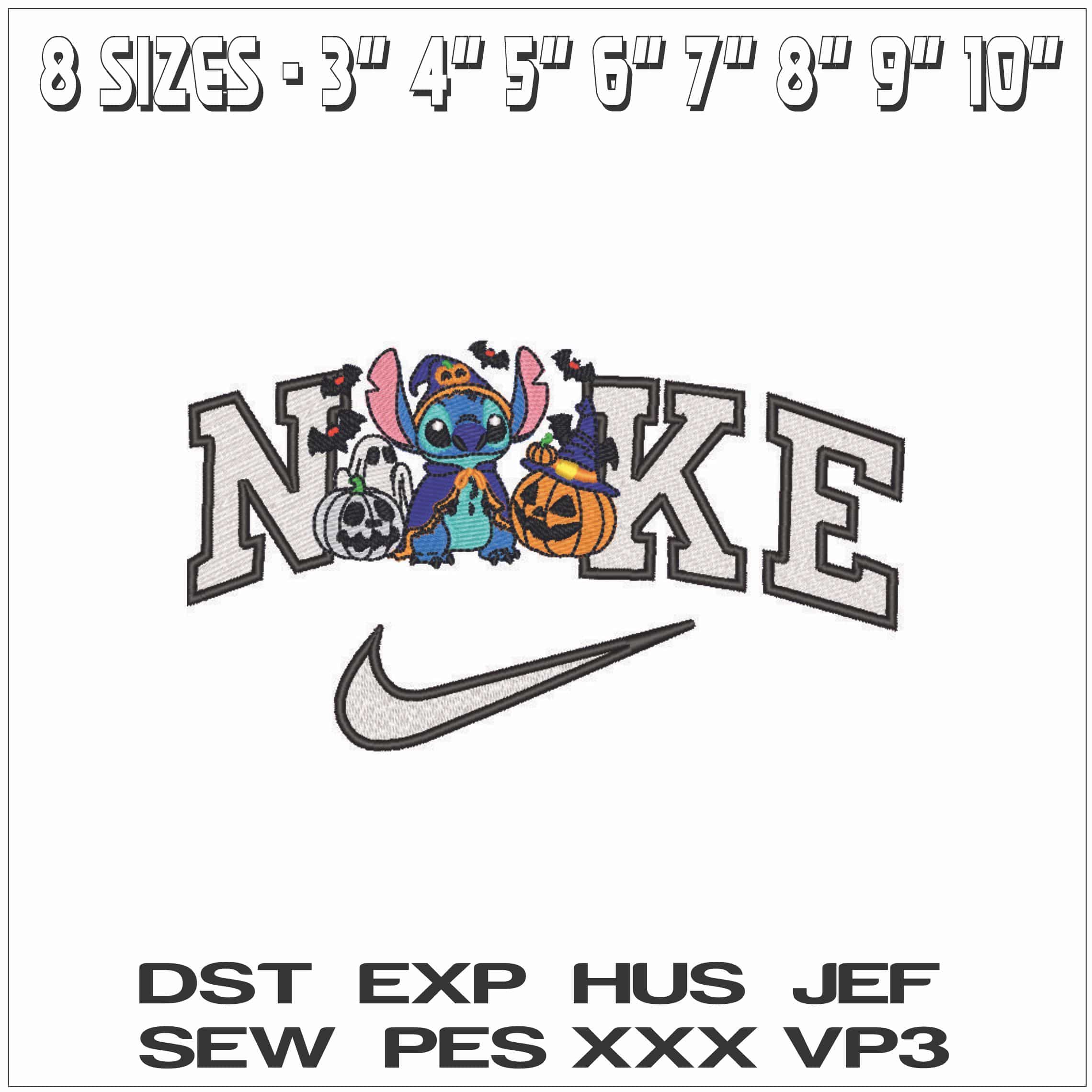 Nike Halloween Stitch - Elegant embroidery design file - instant download — view 2