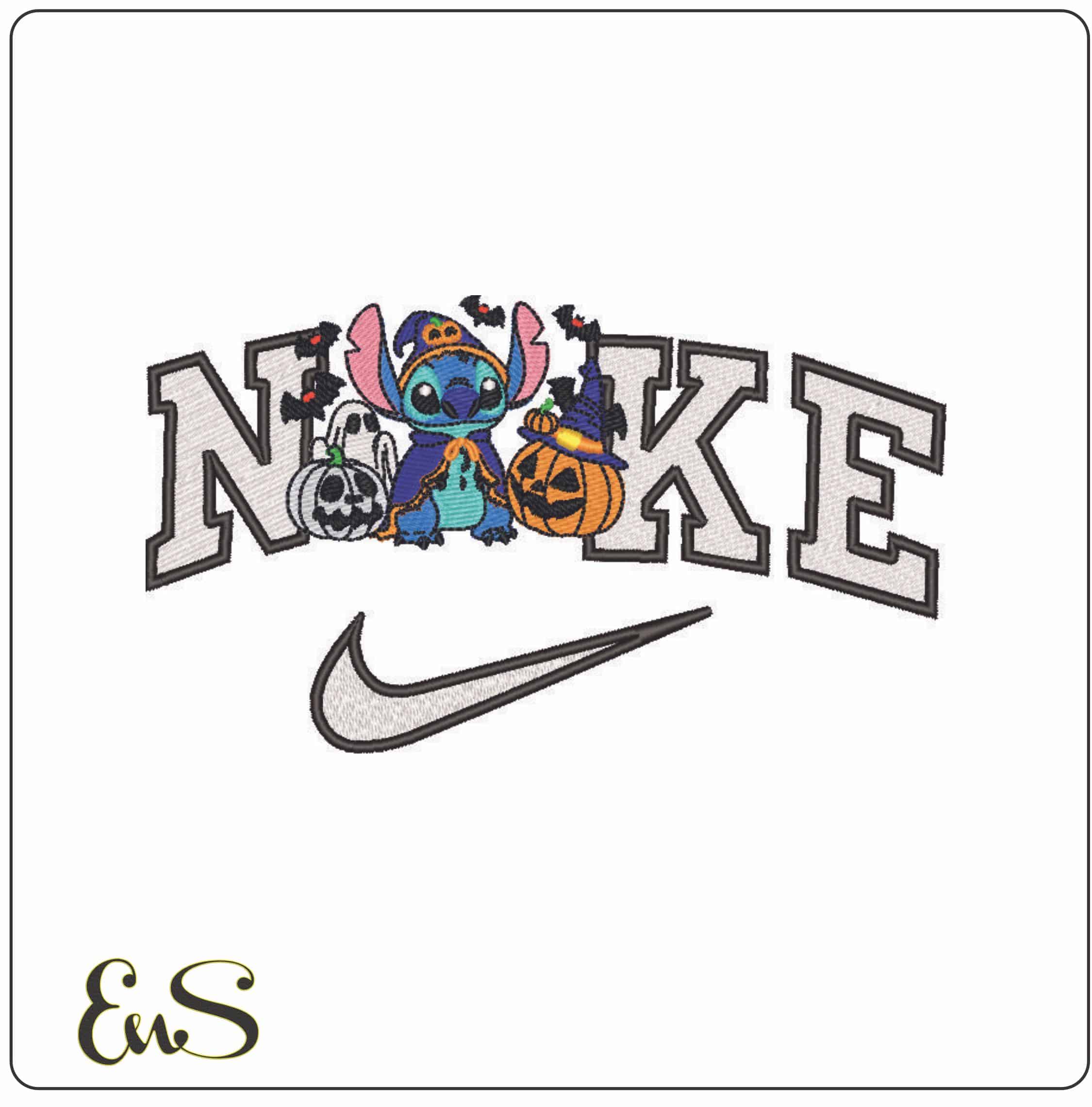 Nike Halloween Stitch - Elegant embroidery design file - instant download
