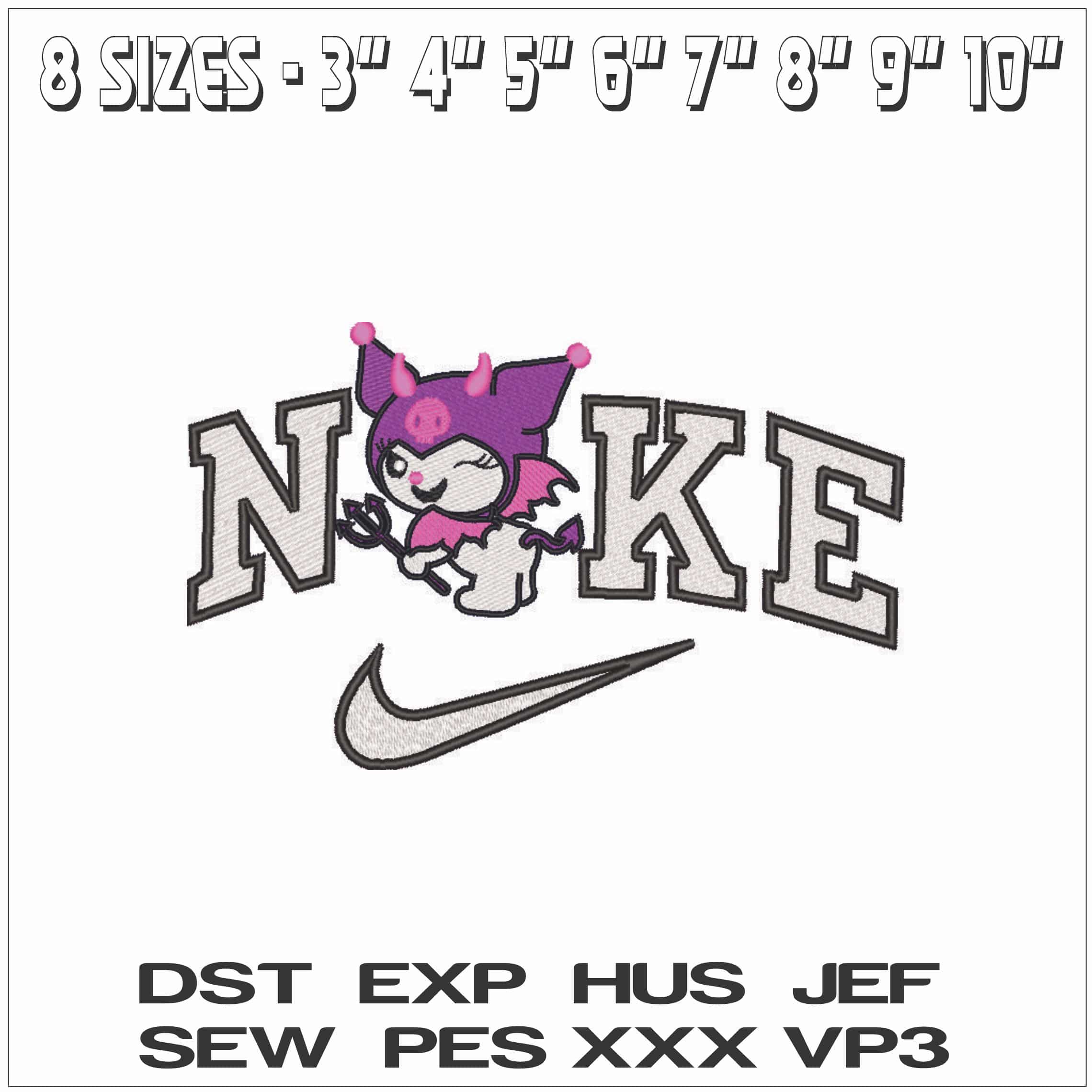 Nike Hello Kitty Demon - Elegant embroidery design file - instant download — view 2