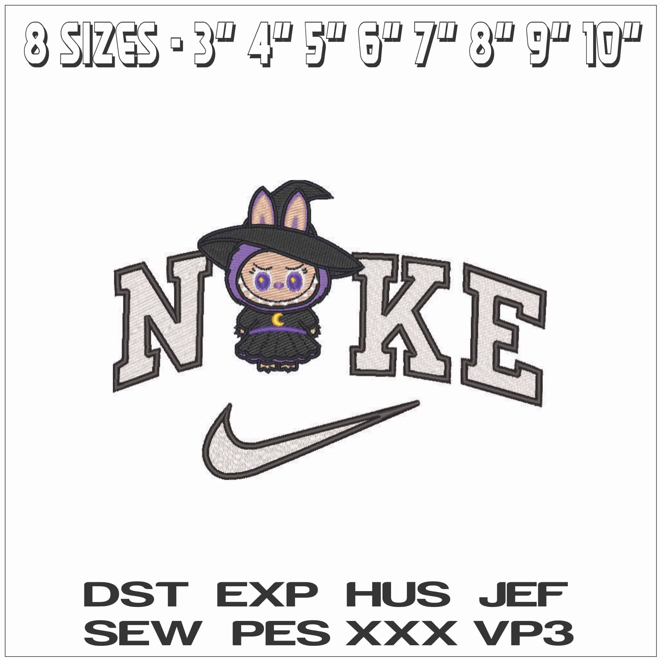 Nike Labubu Witch - Elegant embroidery design file - instant download — view 2