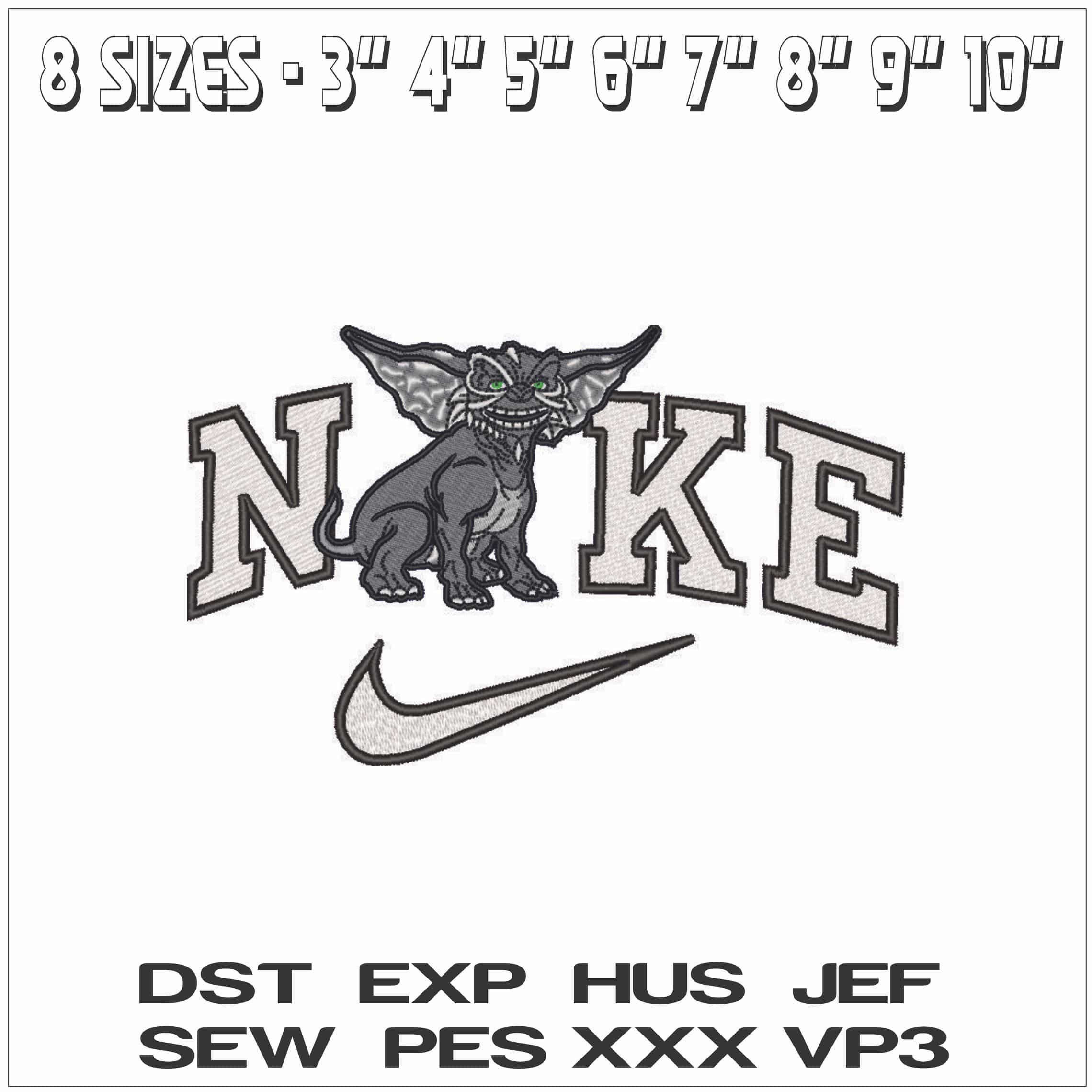 Nike Little Gremlin Transformed - Elegant embroidery design file - instant download — view 2