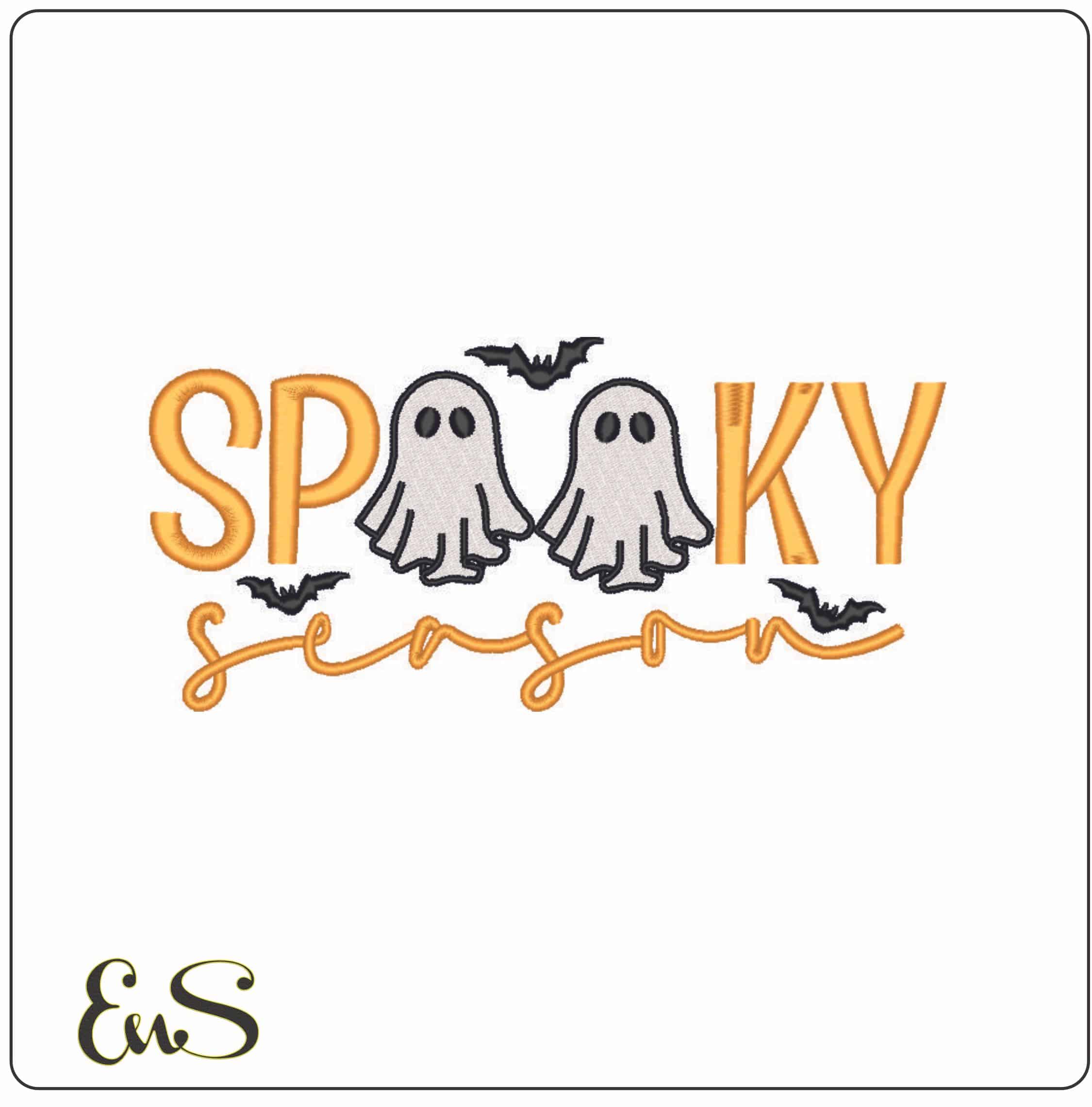 Spooky Seasonal Ghosts - Elegant embroidery design file - instant download