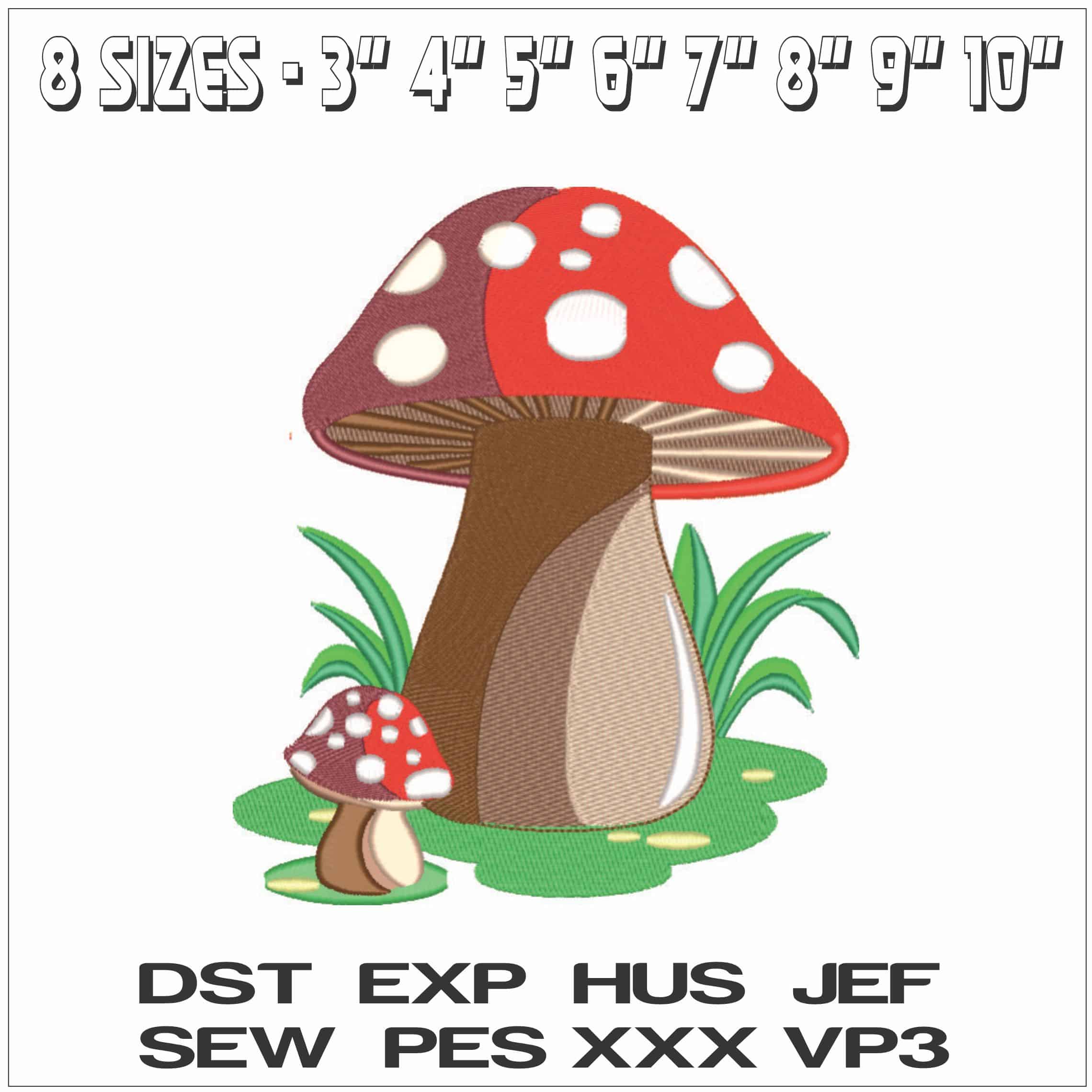 Toadstools - Elegant embroidery design file - instant download — view 2