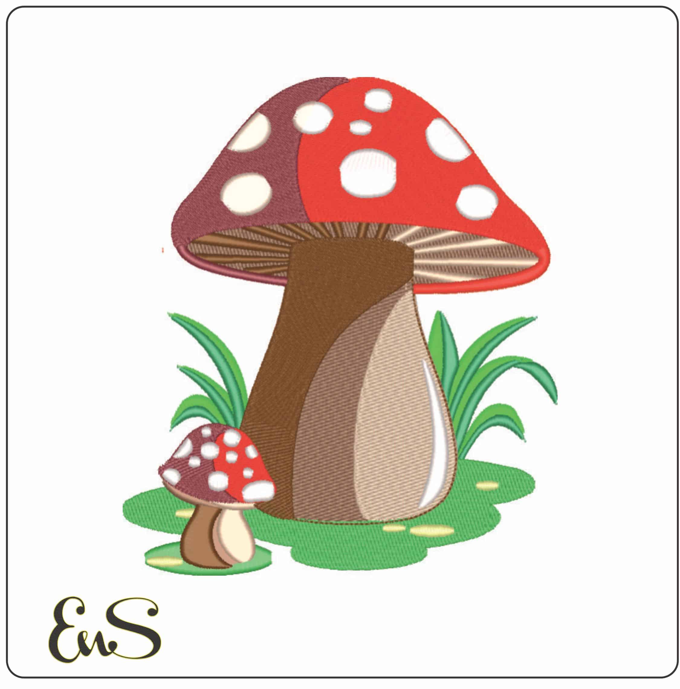 Toadstools - Elegant embroidery design file - instant download
