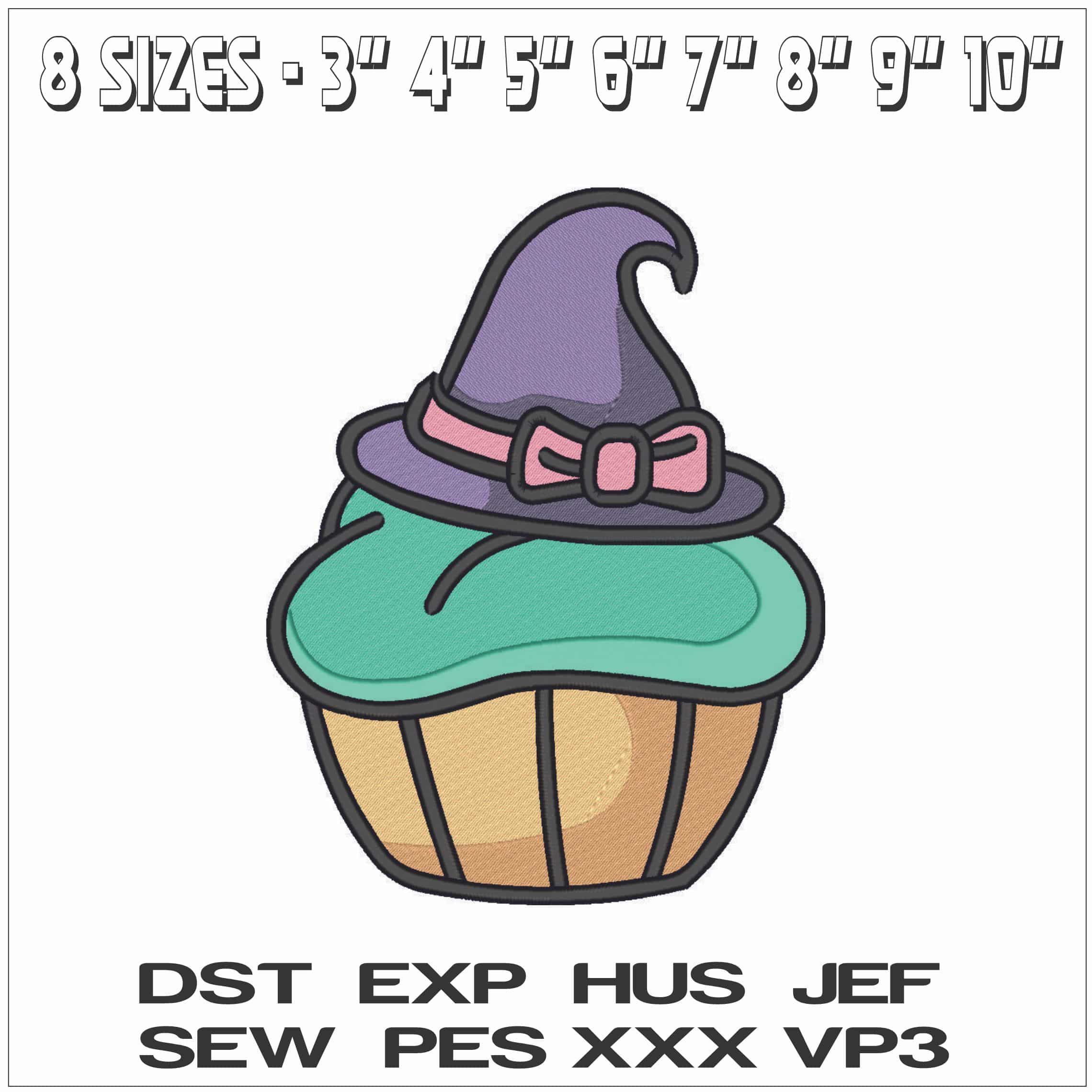 Tomb Stone Halloween Cupcakes - Elegant embroidery design file - instant download — view 2