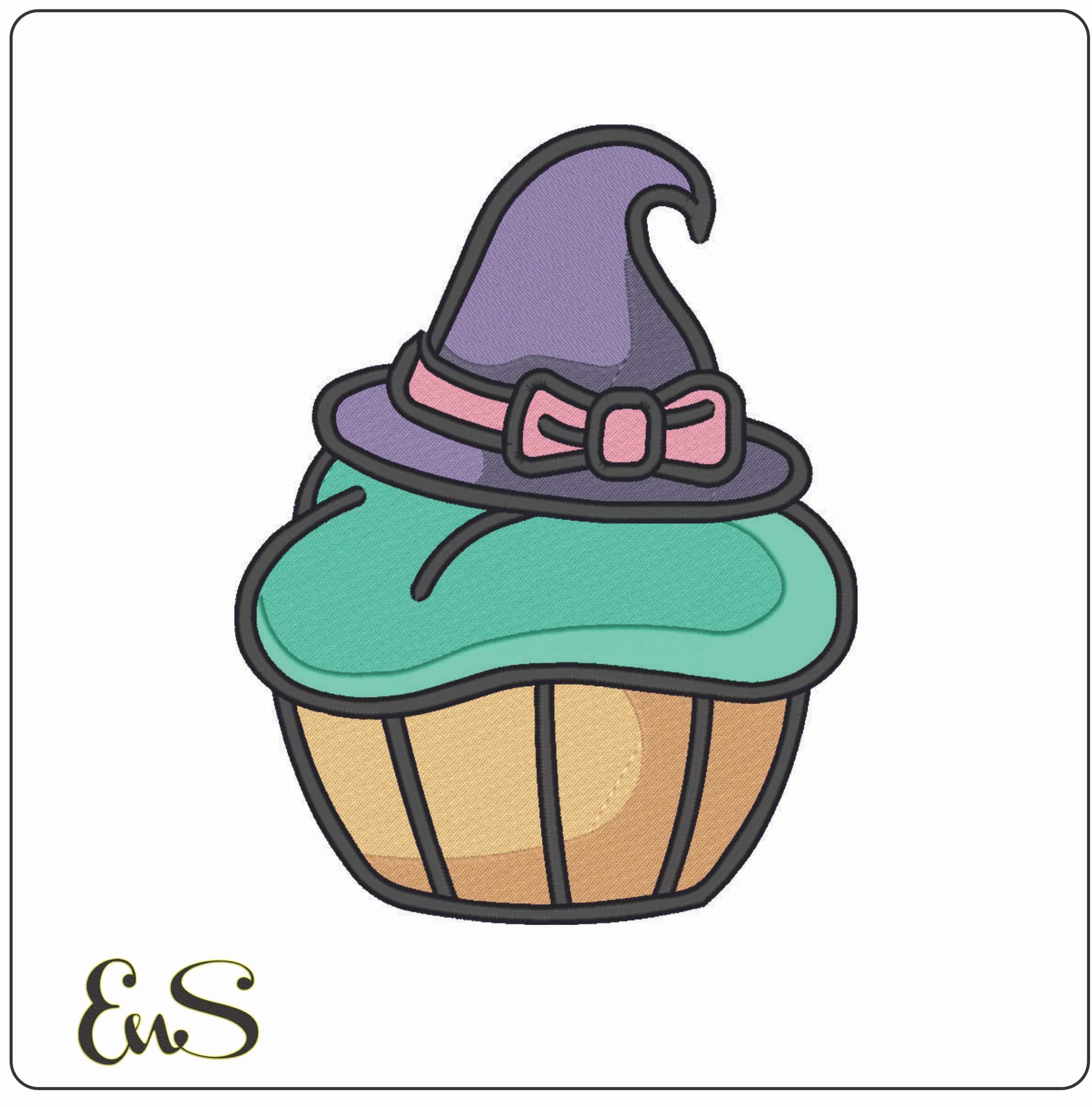 Tomb Stone Halloween Cupcakes - Elegant embroidery design file - instant download