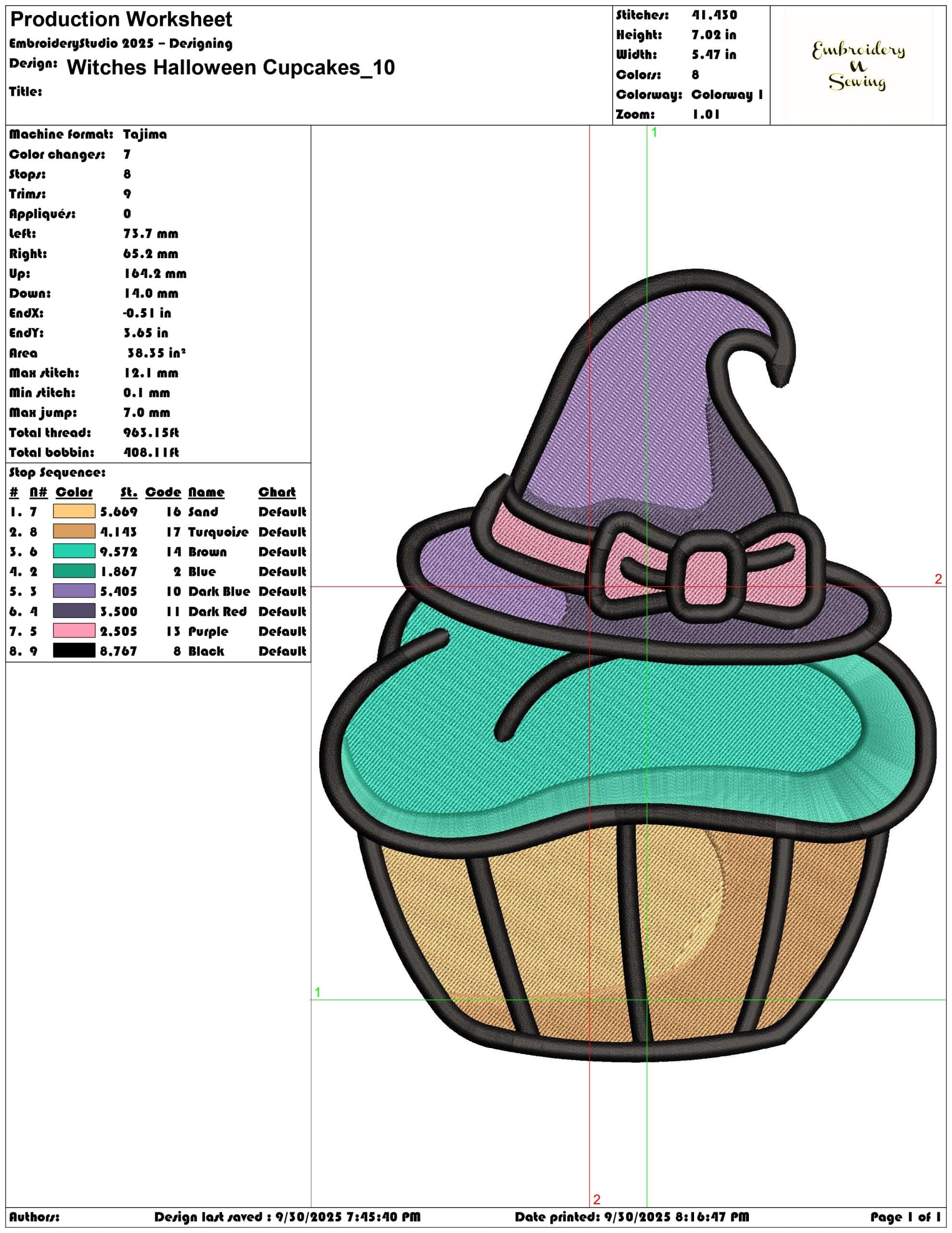 Tomb Stone Halloween Cupcakes - Elegant embroidery design file - instant download — view 3