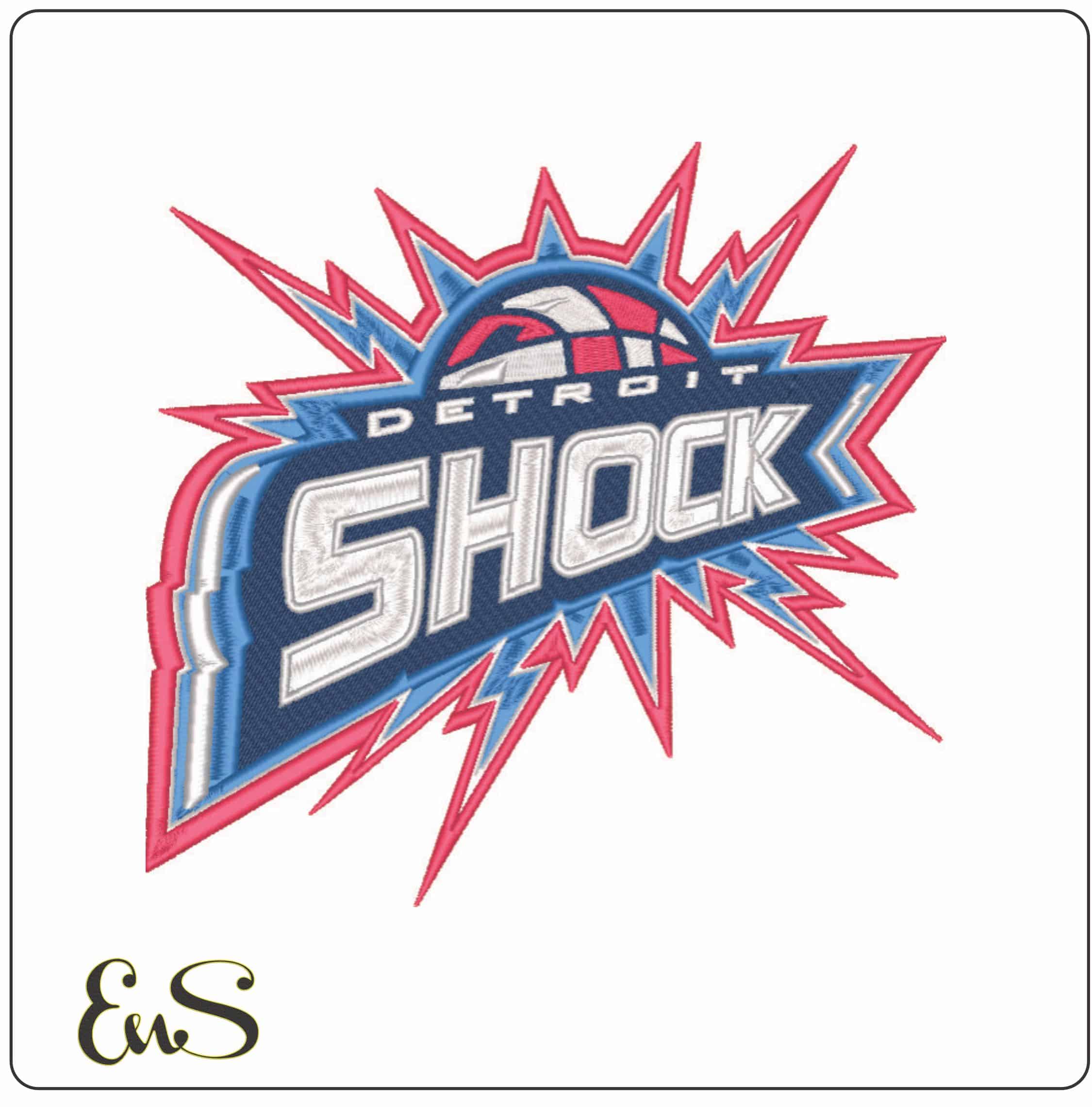 Detriot Shock - WNBA - Elegant embroidery design file - instant download