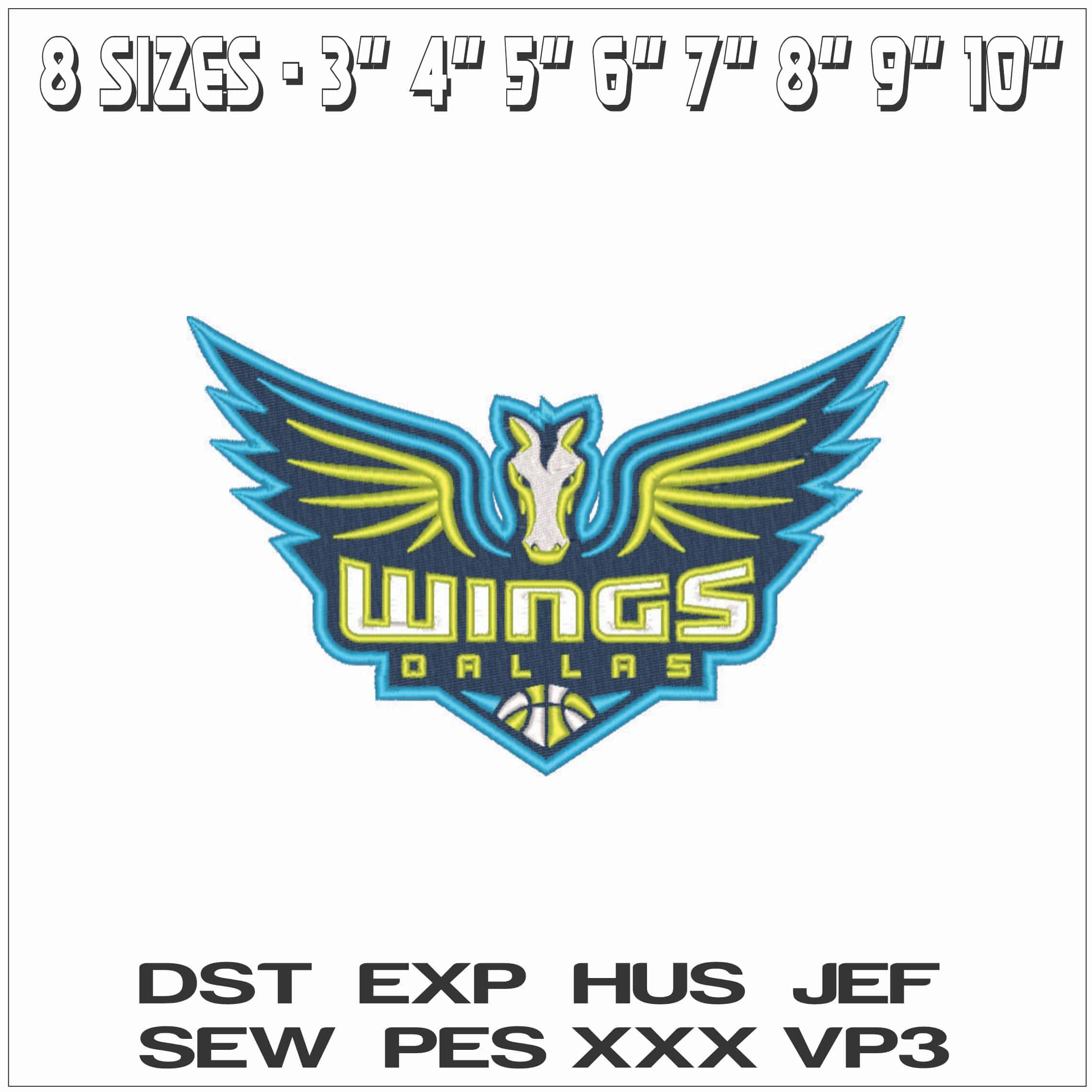 Dallas Wings 2016 - WNBA- Elegant embroidery design file - instant download — view 2