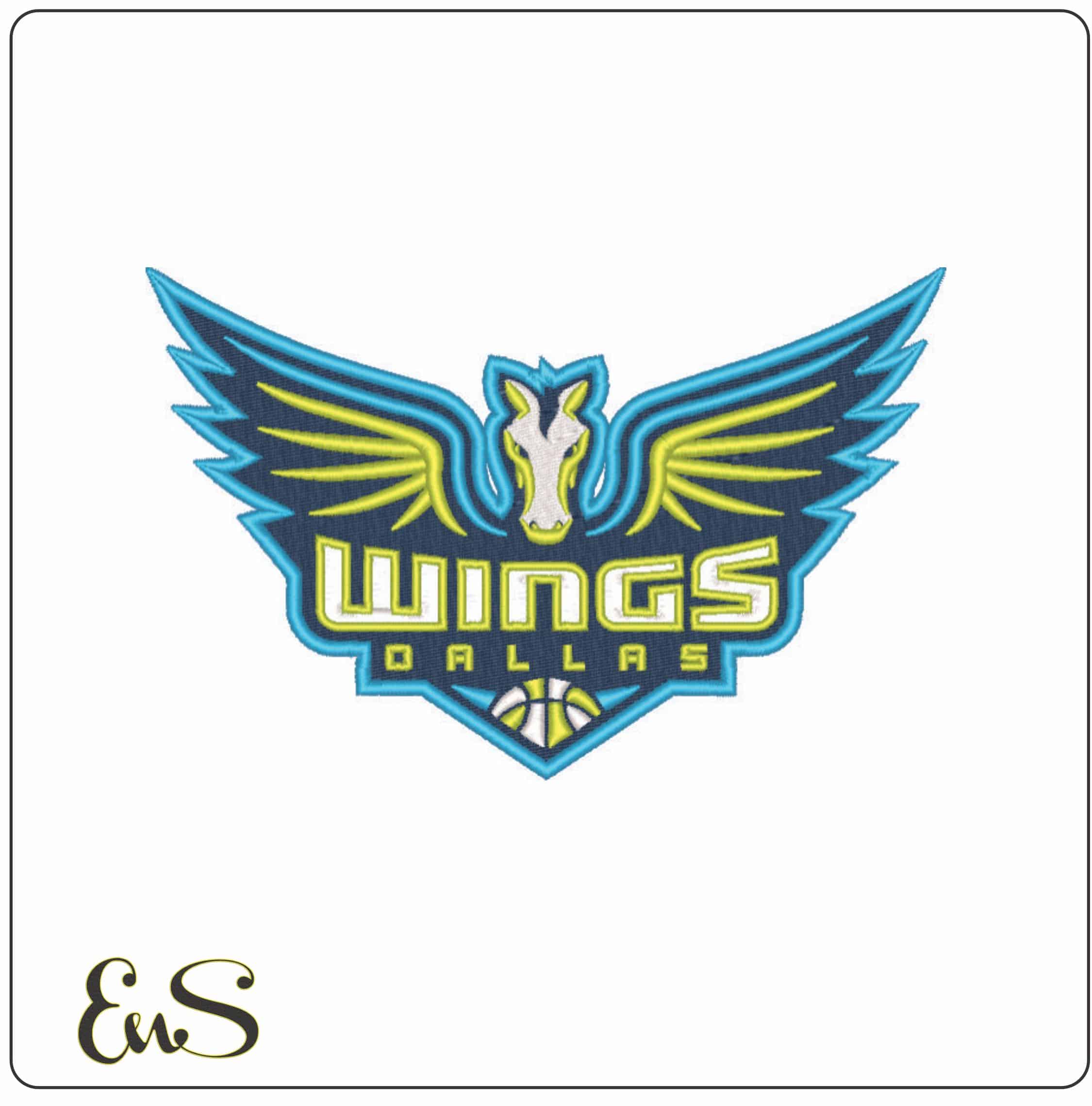 Dallas Wings 2016 - WNBA- Elegant embroidery design file - instant download