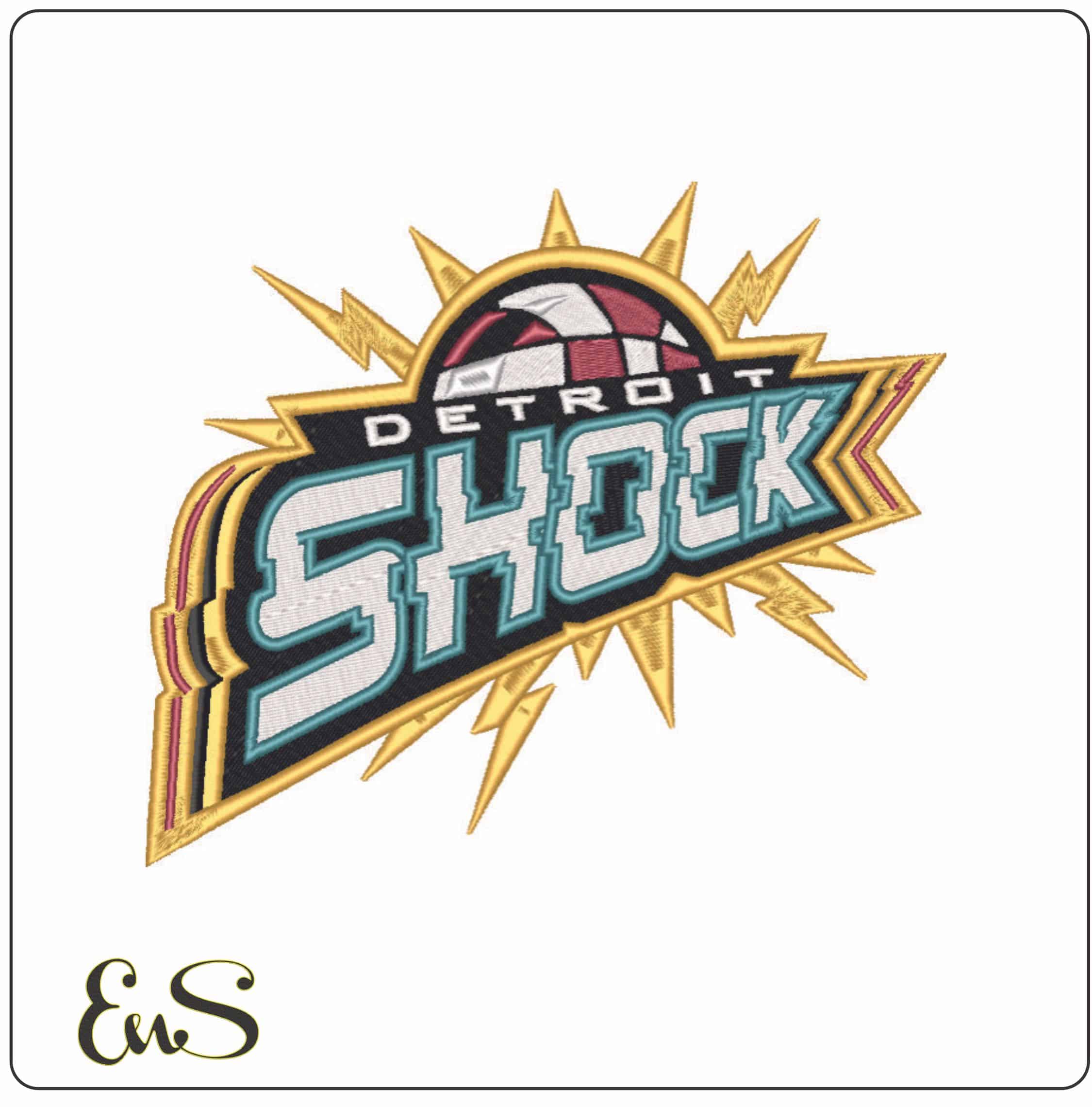 Detriot Shock 1997 - 2002 - WNBA- Elegant embroidery design file - instant download