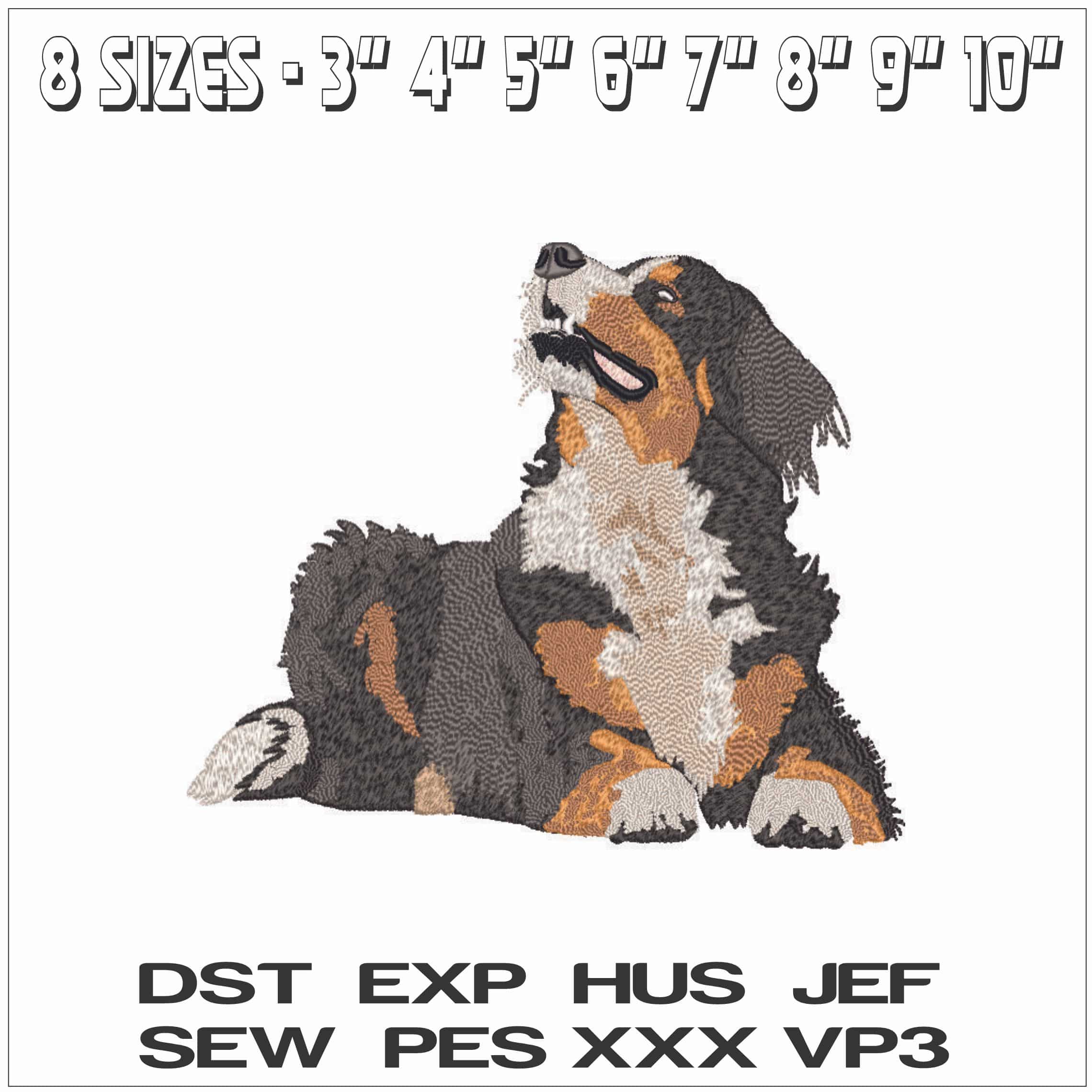 Dog Happy- Elegant embroidery design file - instant download — view 2