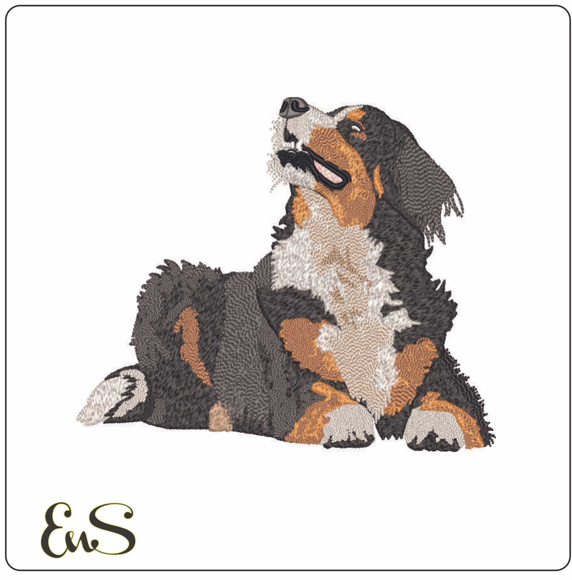 Dog Happy- Elegant embroidery design file - instant download