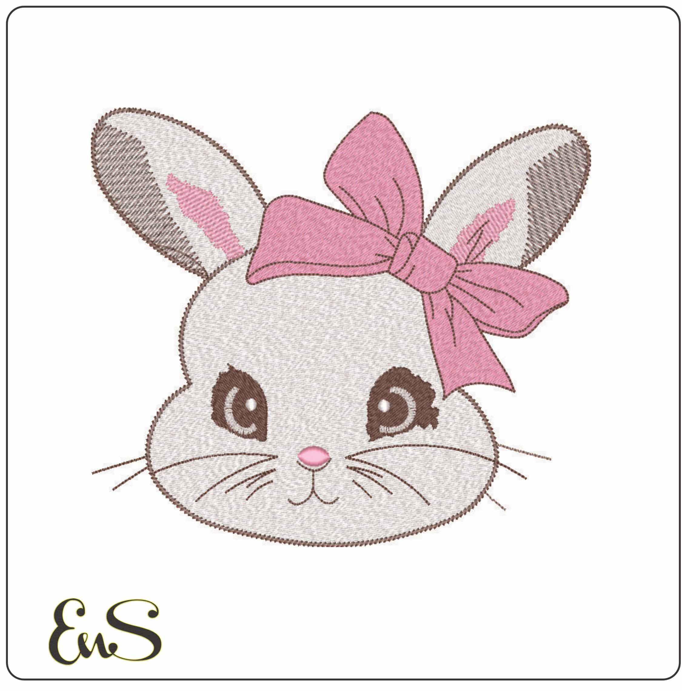 Easter Bunny- Elegant embroidery design file - instant download