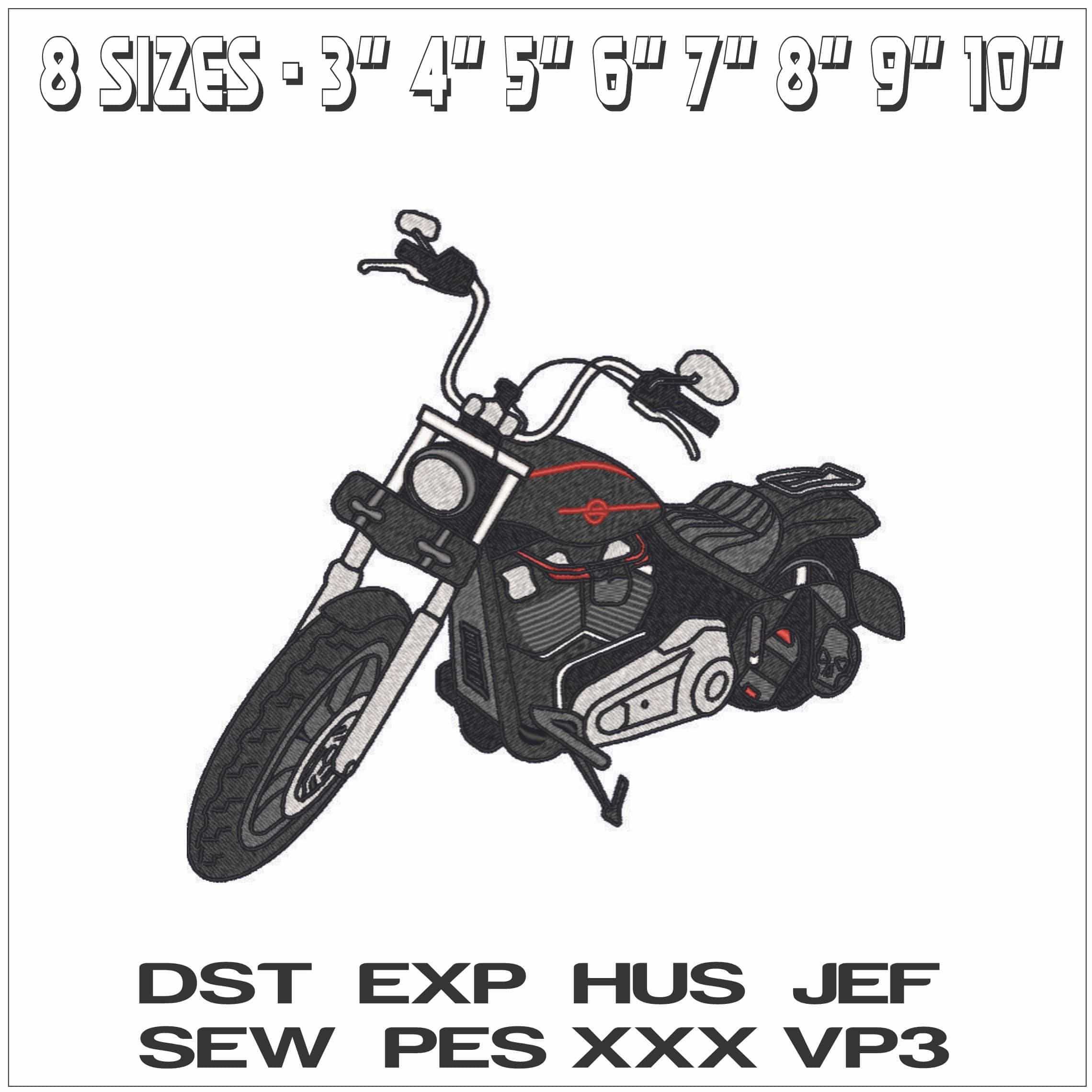 Easy Rider Bike- Elegant embroidery design file - instant download — view 2