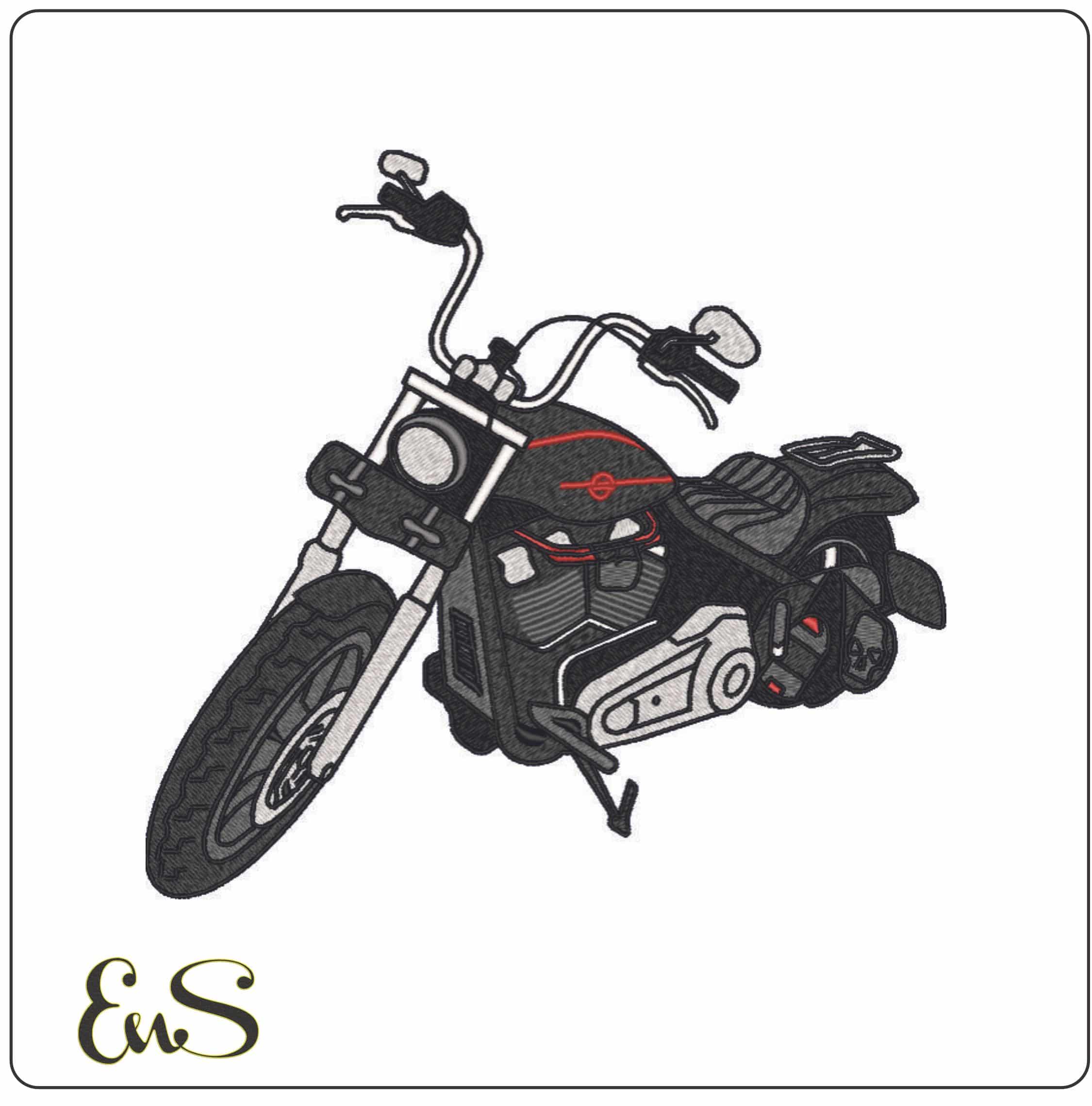 Easy Rider Bike- Elegant embroidery design file - instant download