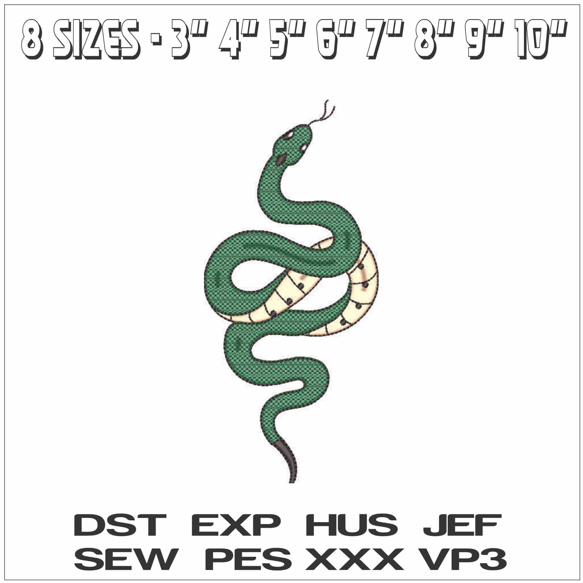 Elegant Snake- Elegant embroidery design file - instant download — view 2