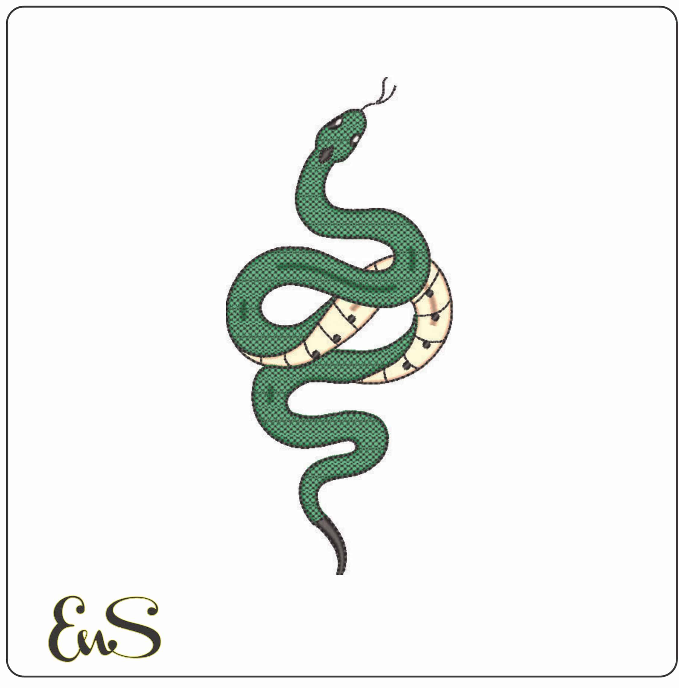 Elegant Snake- Elegant embroidery design file - instant download