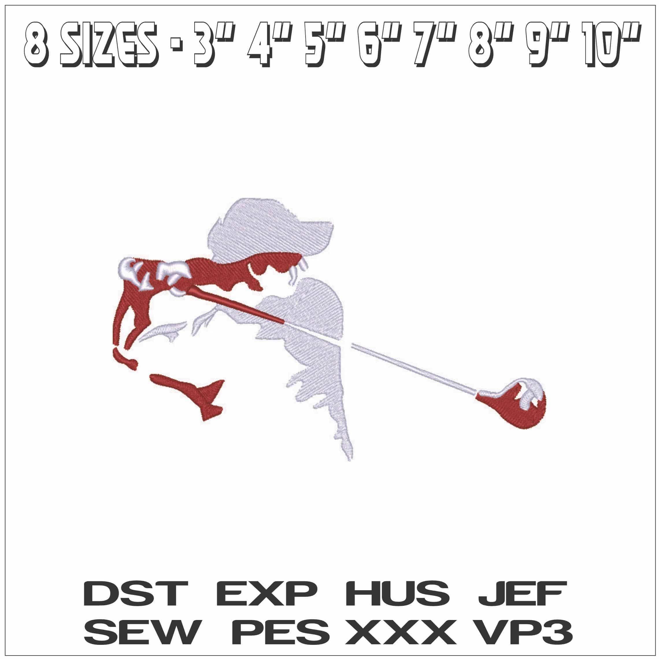 Golfer Torso- Elegant embroidery design file - instant download — view 2