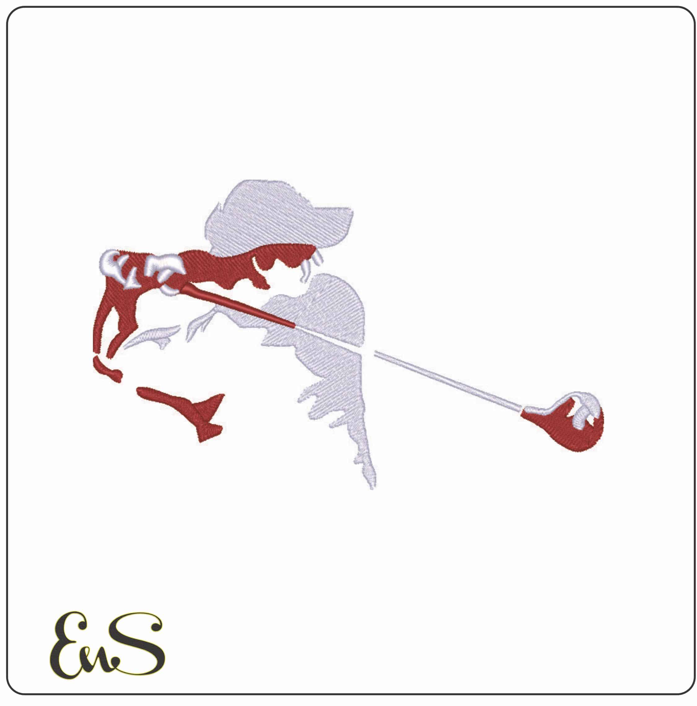 Golfer Torso- Elegant embroidery design file - instant download