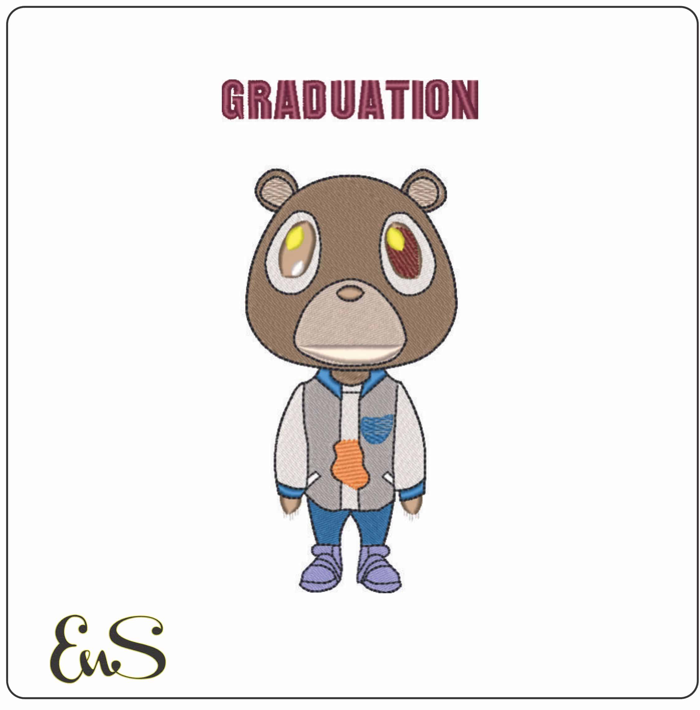 Graduation - Kanye West Yeeze Designs- Elegant embroidery design file - instant download