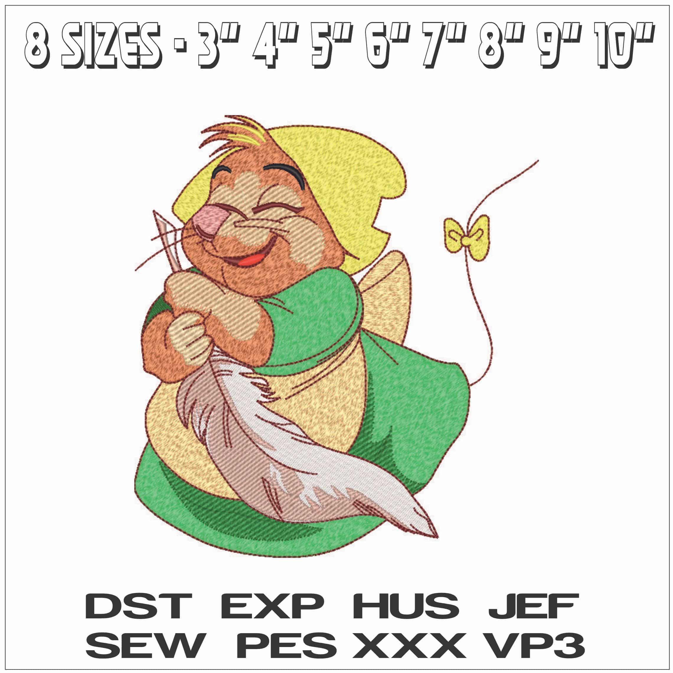 Gus Gus Mouse - Cinderella - Disney- Elegant embroidery design file - instant download — view 2
