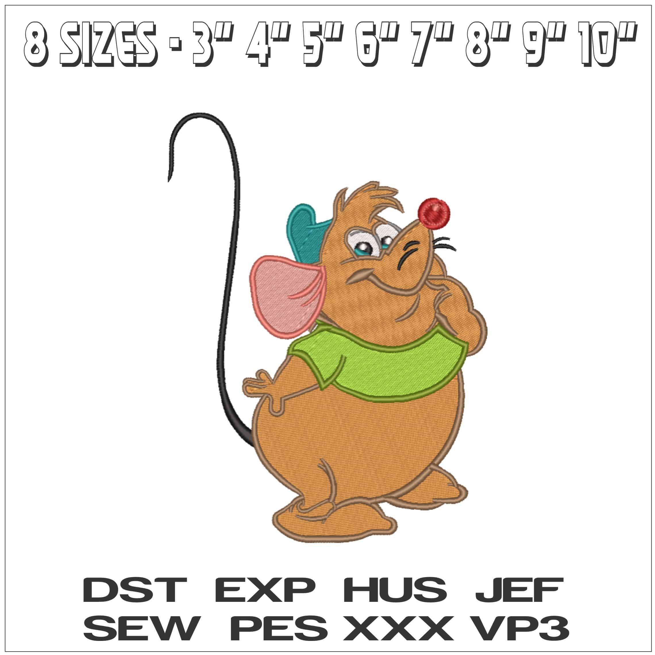 Gus Mouse - Cinderella - Disney- Elegant embroidery design file - instant download — view 2