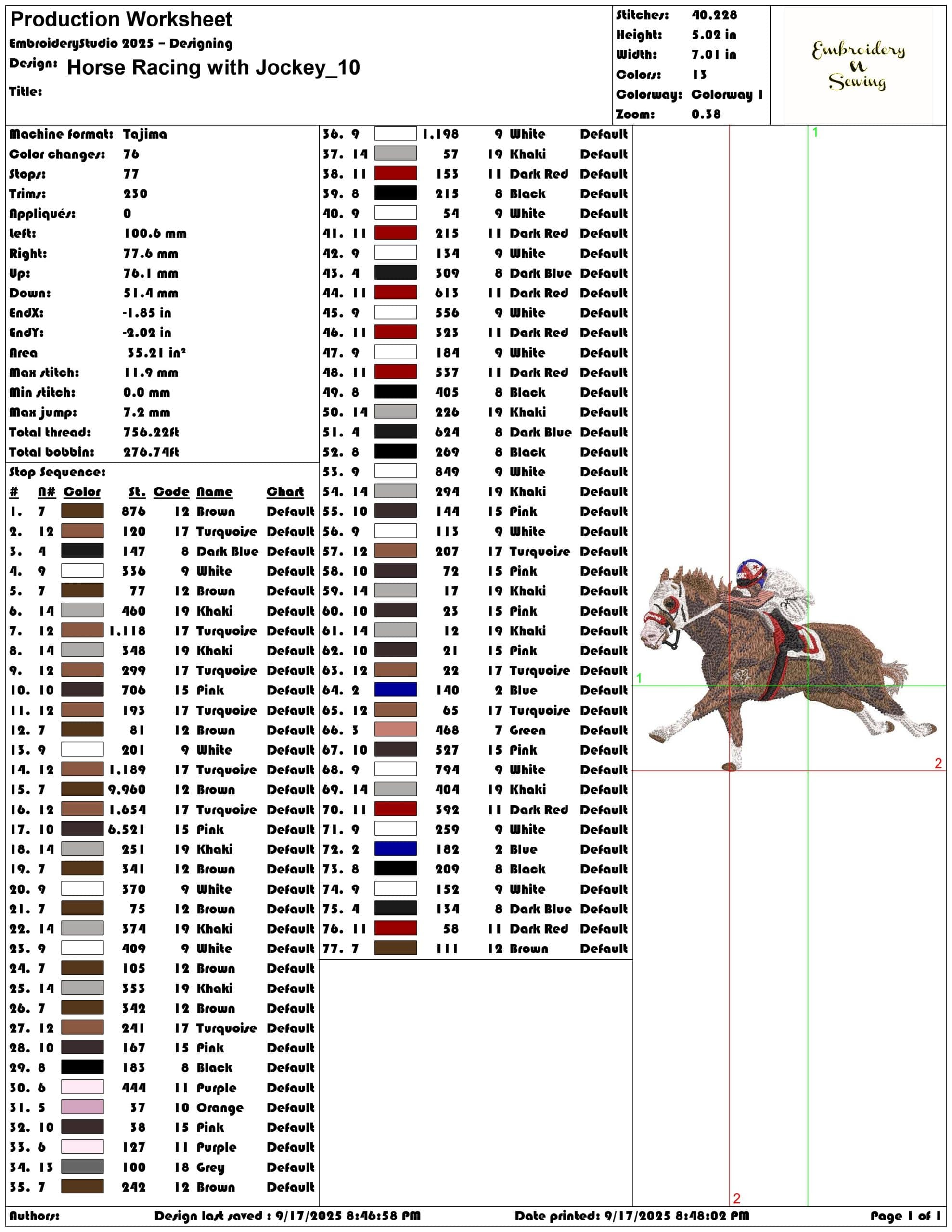 Horse Racing with Jockey- Elegant embroidery design file - instant download — view 3