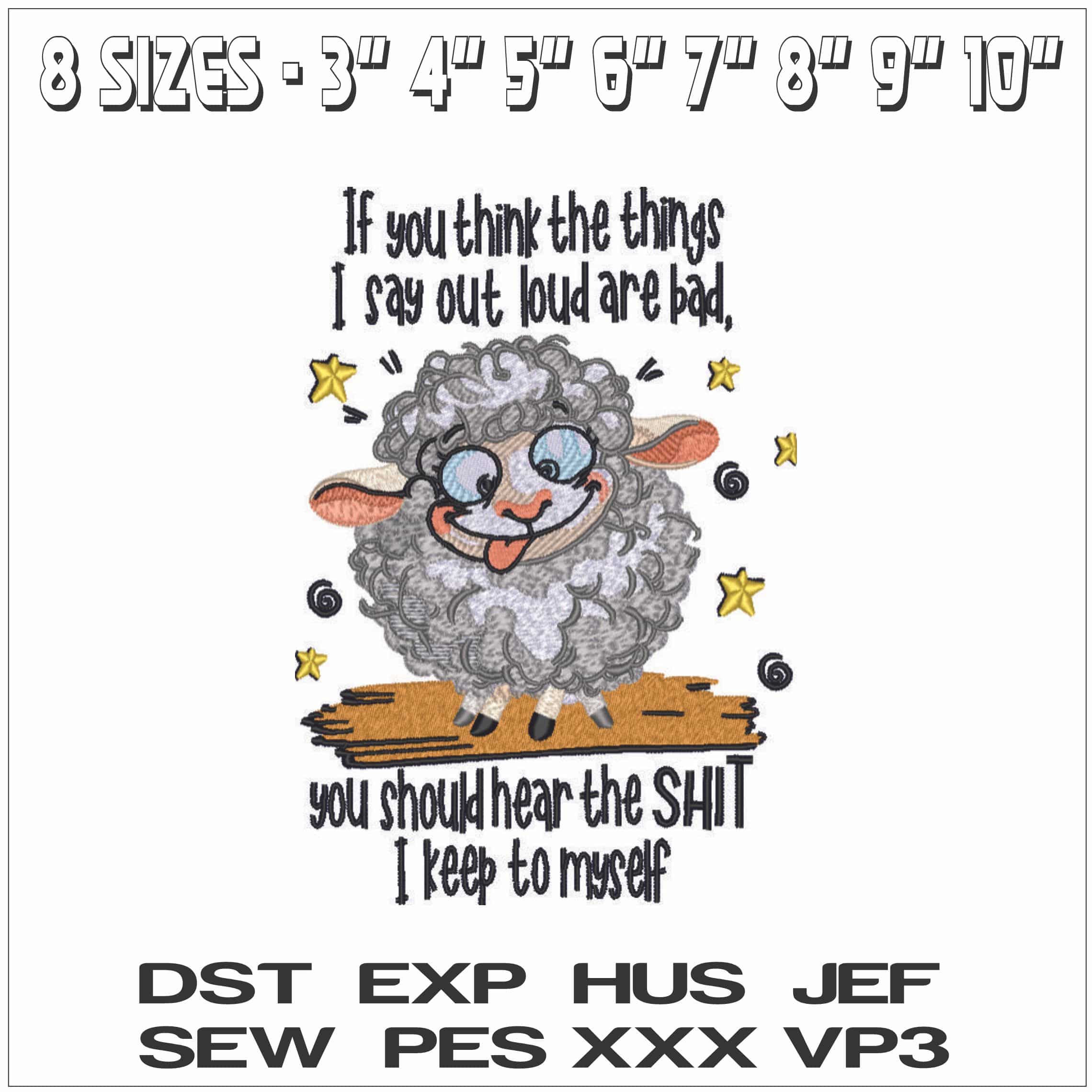 If you think the things I say are Bad- Elegant embroidery design file - instant download — view 2