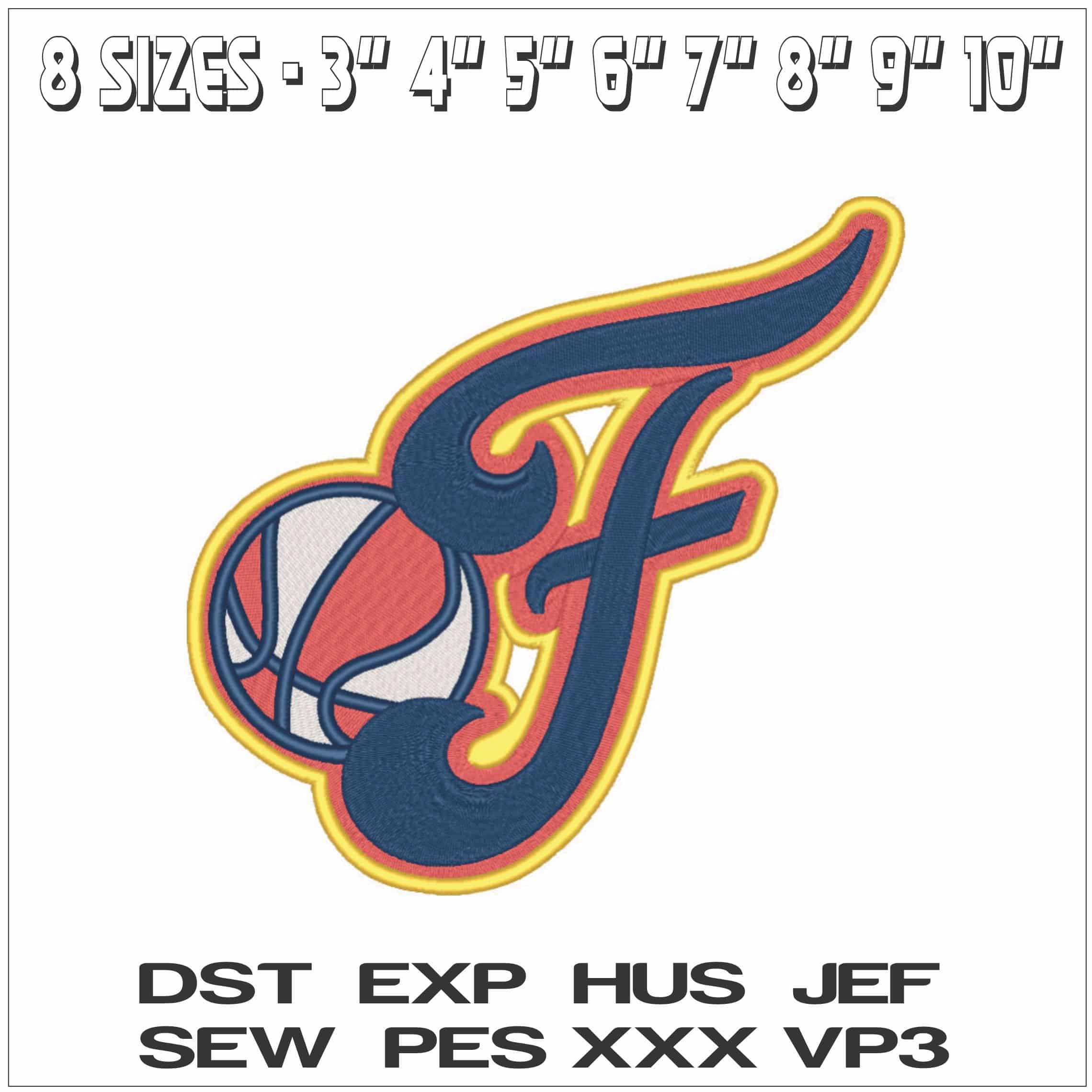 Indiana Fever Logo - WNBA- Elegant embroidery design file - instant download — view 2